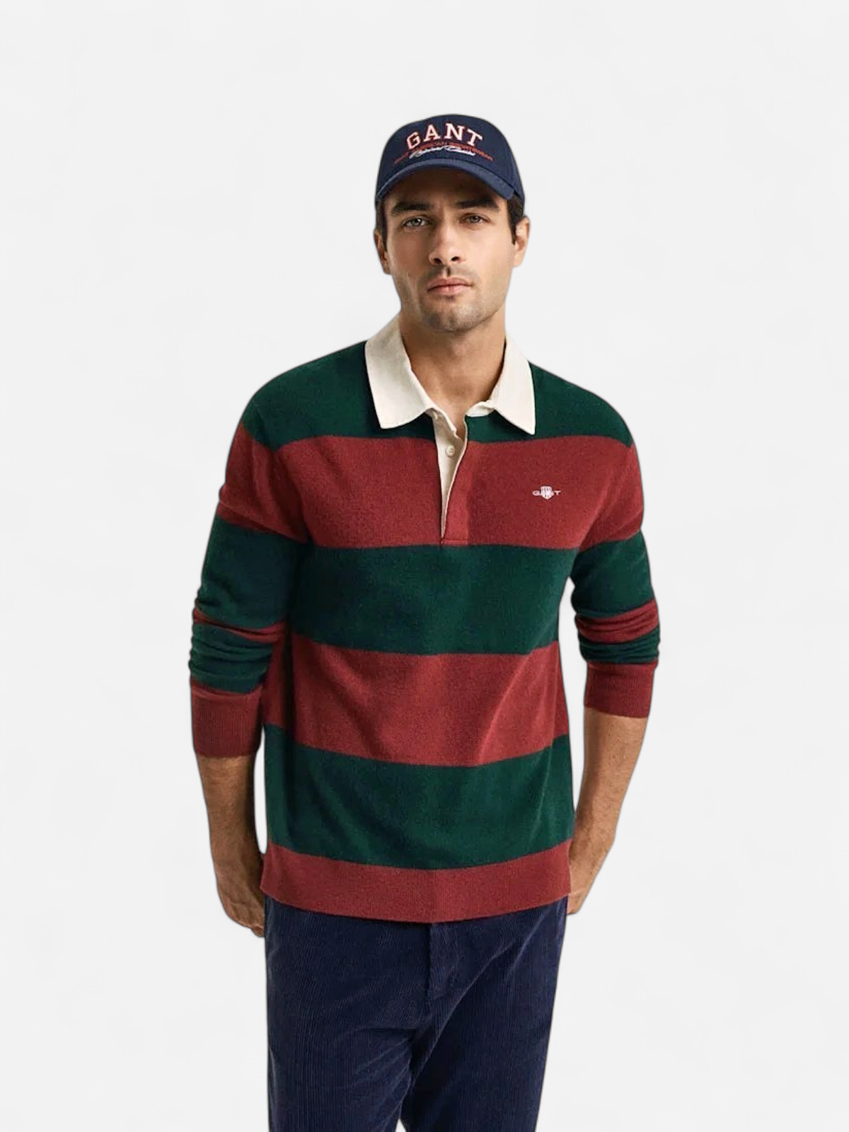 Gant miesten ruggeri, EXTRAFINE LAMBSWOOL STRIPED BLOCKE Raidallinen Vihreä - Kekäle.fi