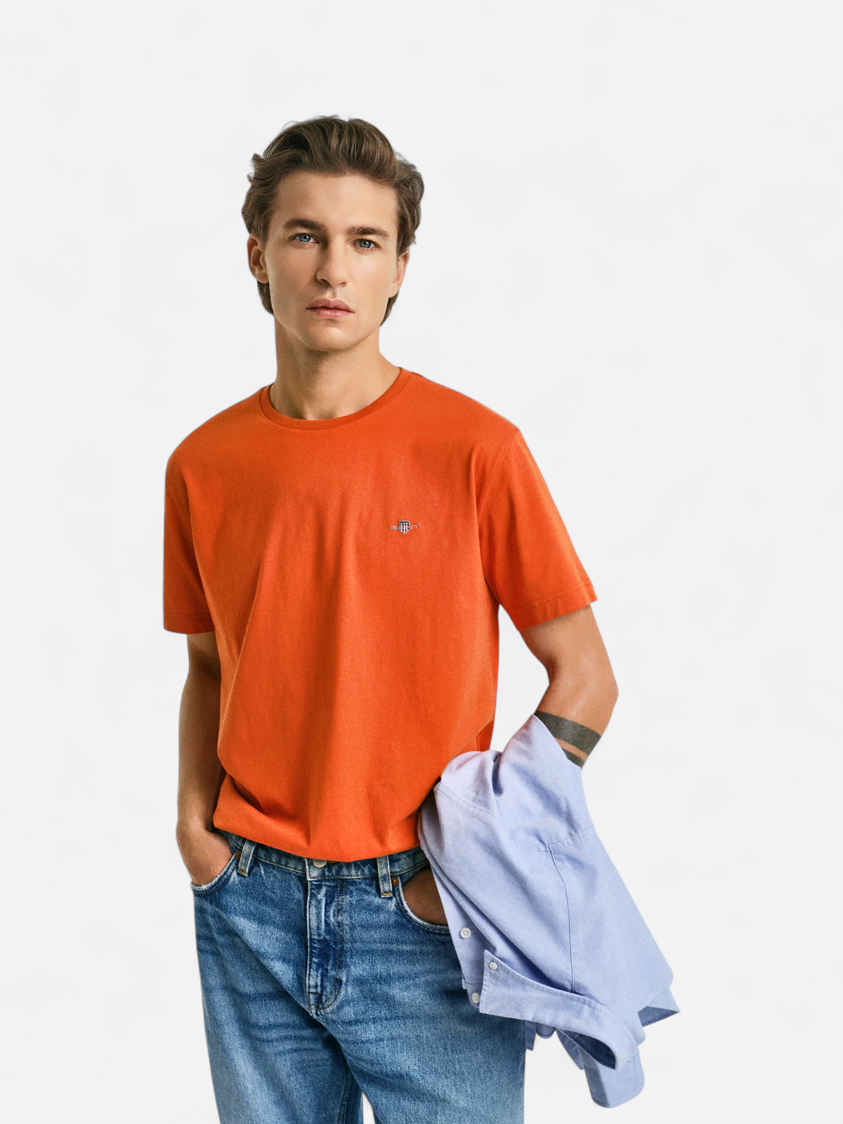 Gant miesten t-paita, REG SHIELD SS T-SHIRT Oranssi - Kekäle.fi