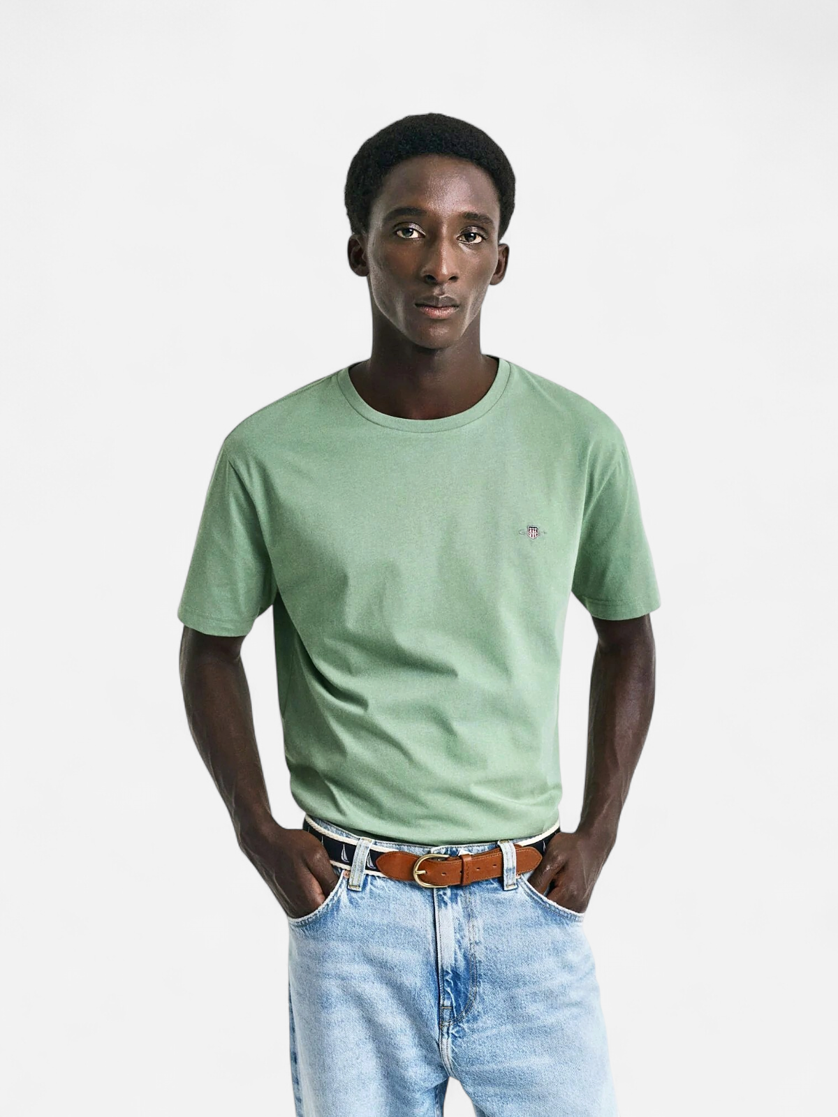 Gant miesten t-paita, REG SHIELD SS T-SHIRT Vihreä - Kekäle.fi