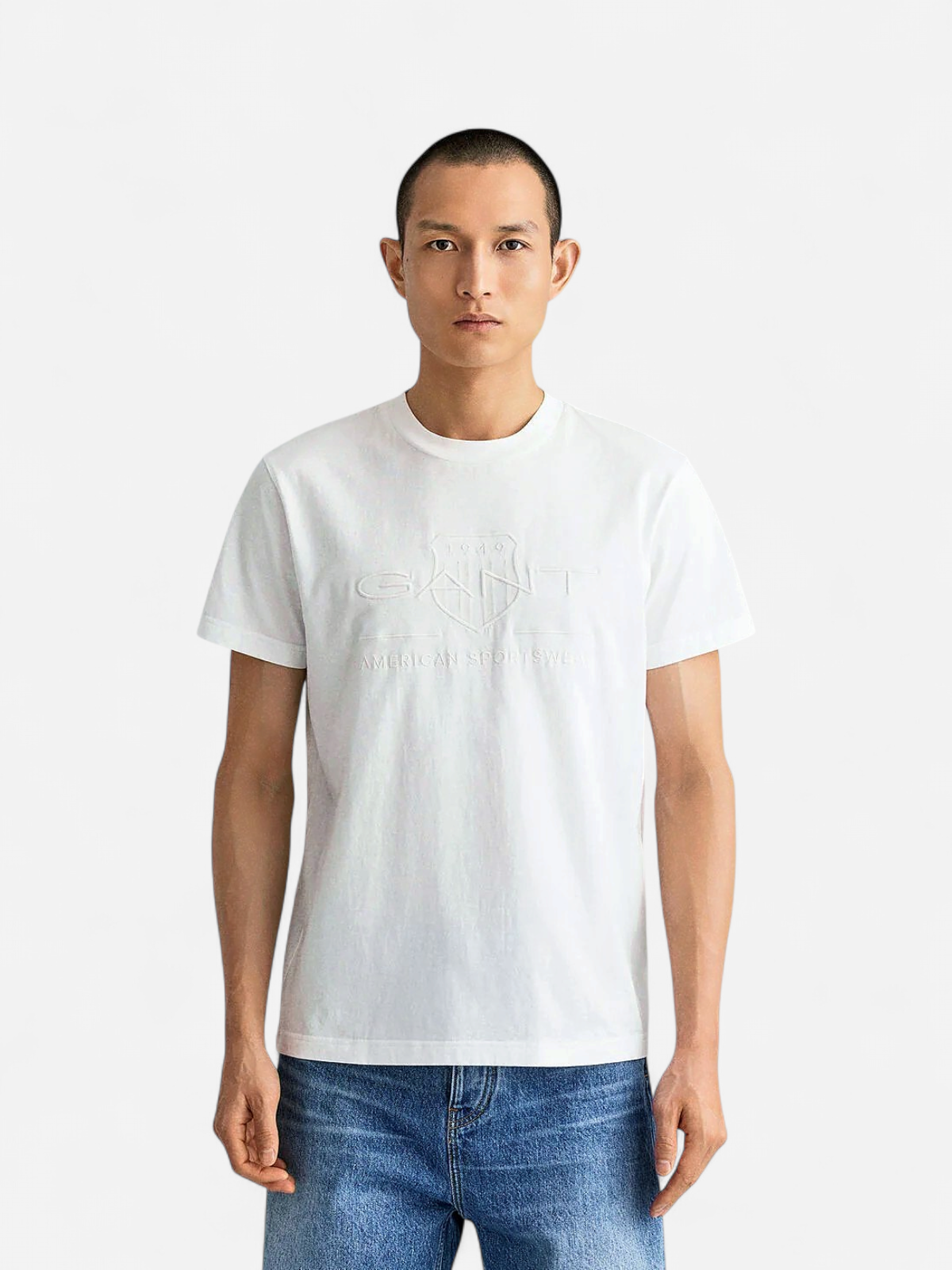 Gant Miesten T-paita, TONAL ARCHIVE SHIELD T-SHIRT Luonnonvalkoinen - Kekäle.fi