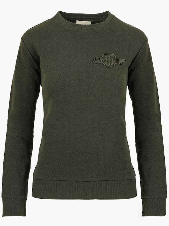 gant-naisten-collegepusero-reg-tonal-shield-c-neck-sweat-tummanvihrea-1