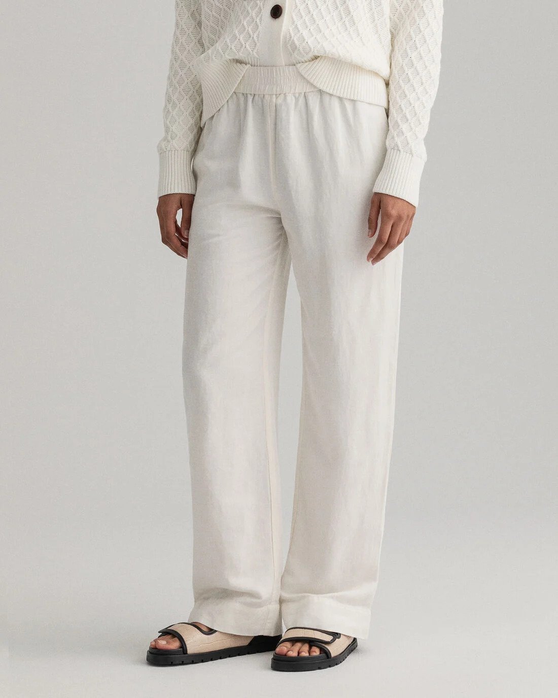 gant-naisten-housut-linen-viscose-pull-on-pants-valkoinen-2