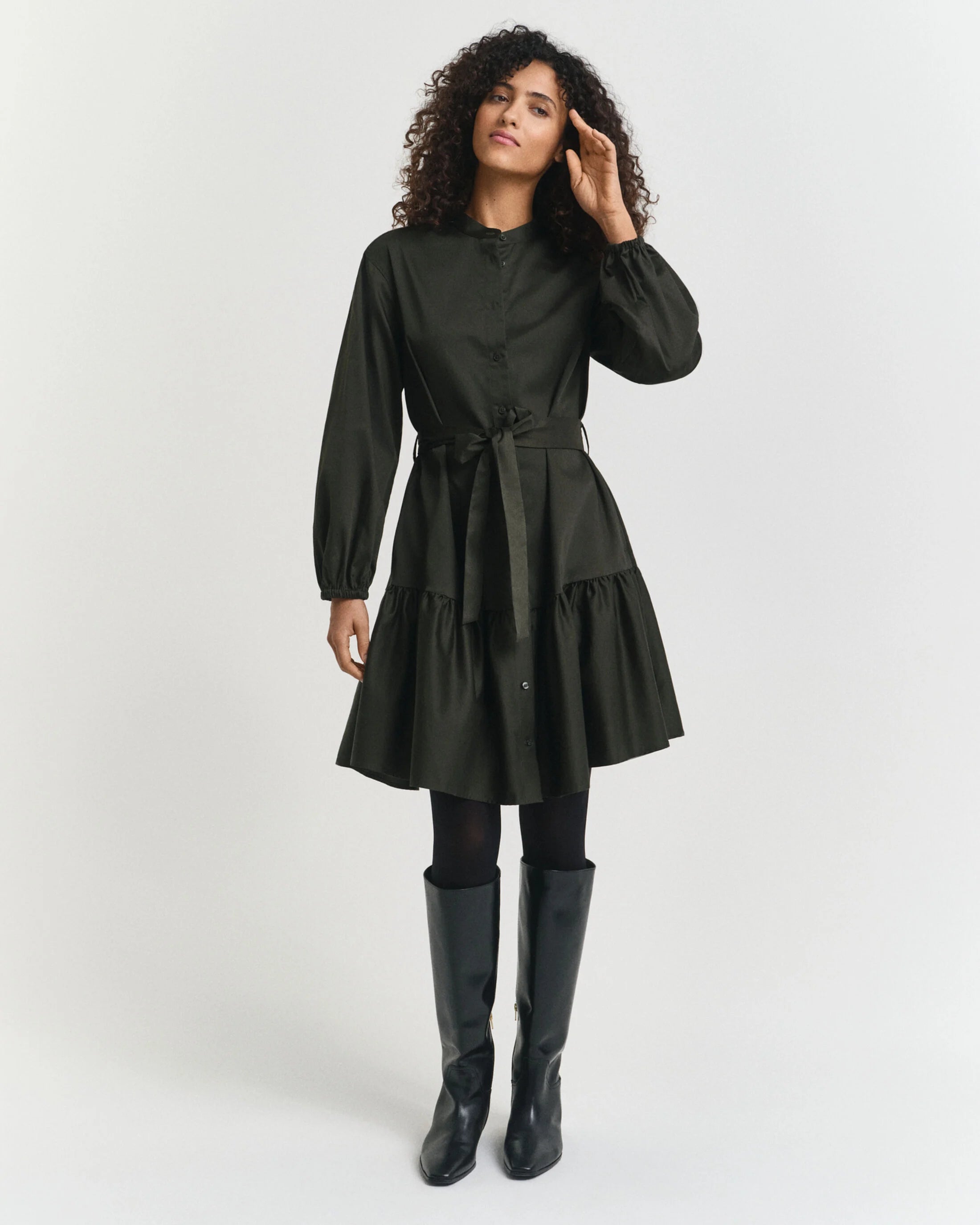 gant-naisten-mekko-cotton-satin-ls-dress-tummanvihrea-2