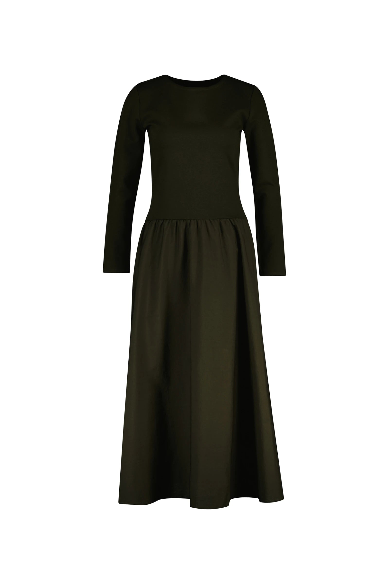 gant-naisten-mekko-midi-jersey-woven-combo-ls-dress-armeijanvihrea-1