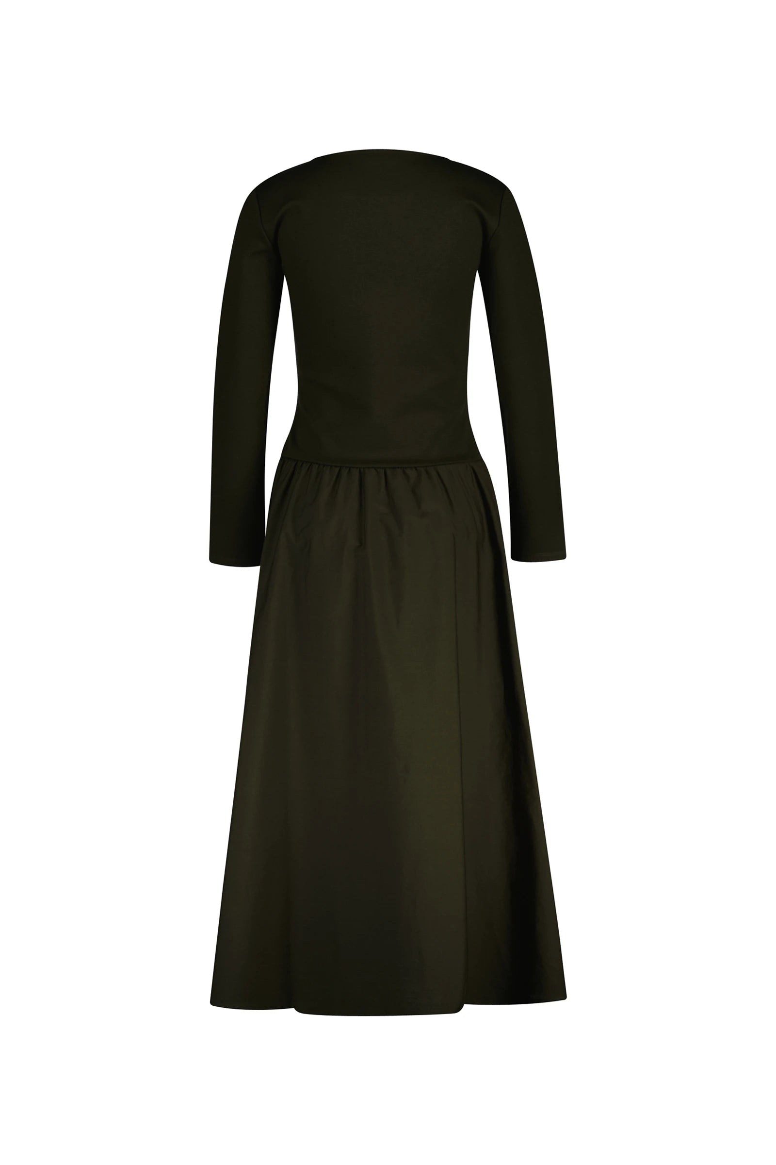 gant-naisten-mekko-midi-jersey-woven-combo-ls-dress-armeijanvihrea-2