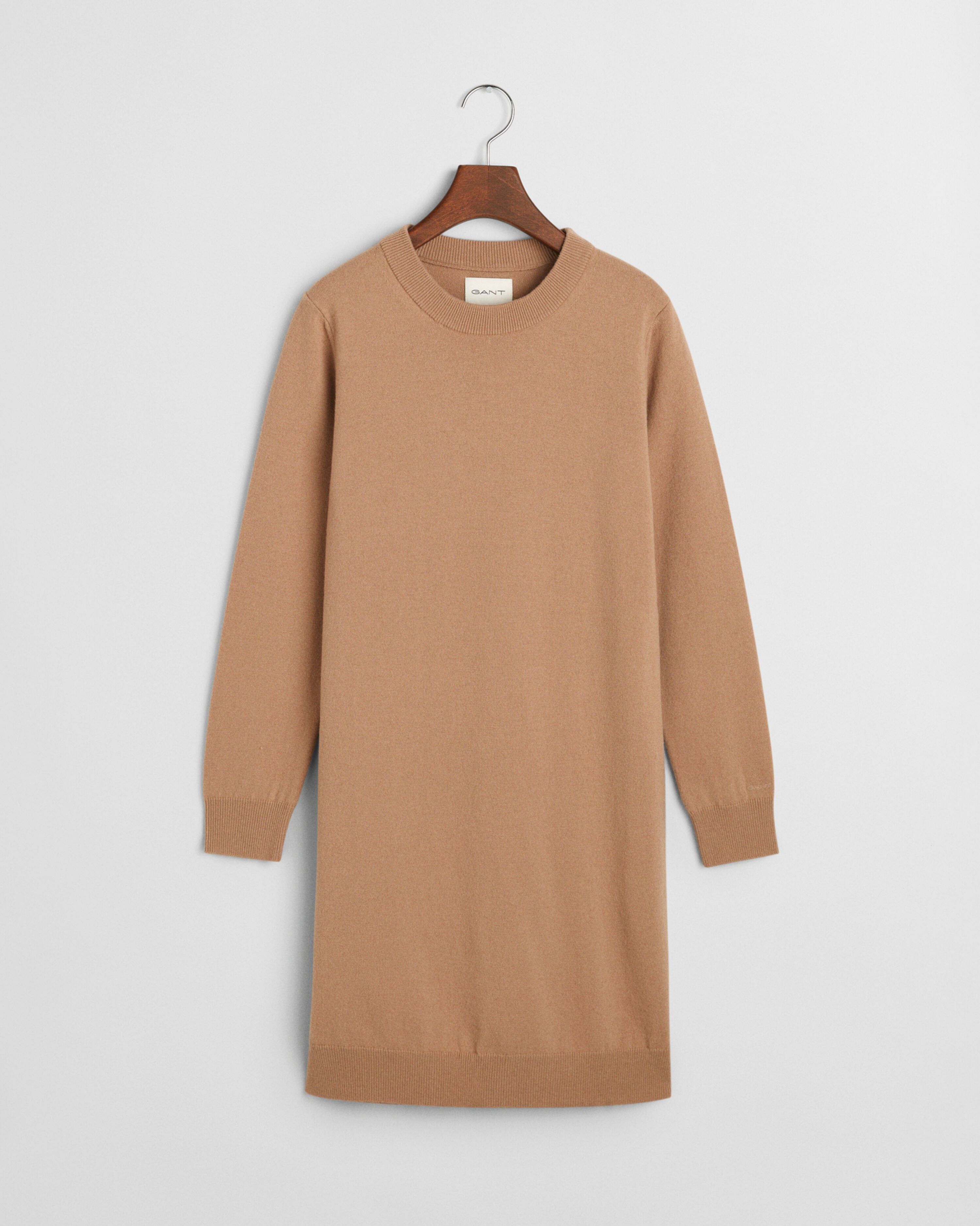 gant-naisten-mekko-superfine-lambswool-dress-vaalea-beige-3