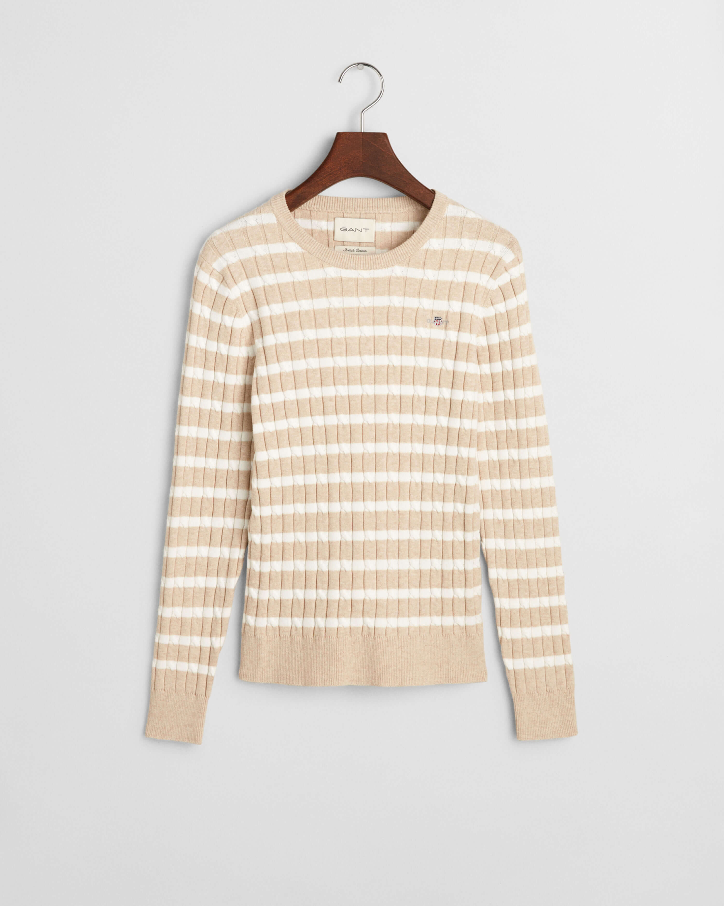gant-naisten-neulepusero-stretch-cotton-cable-stripe-c-neck-beige-kuosi-1