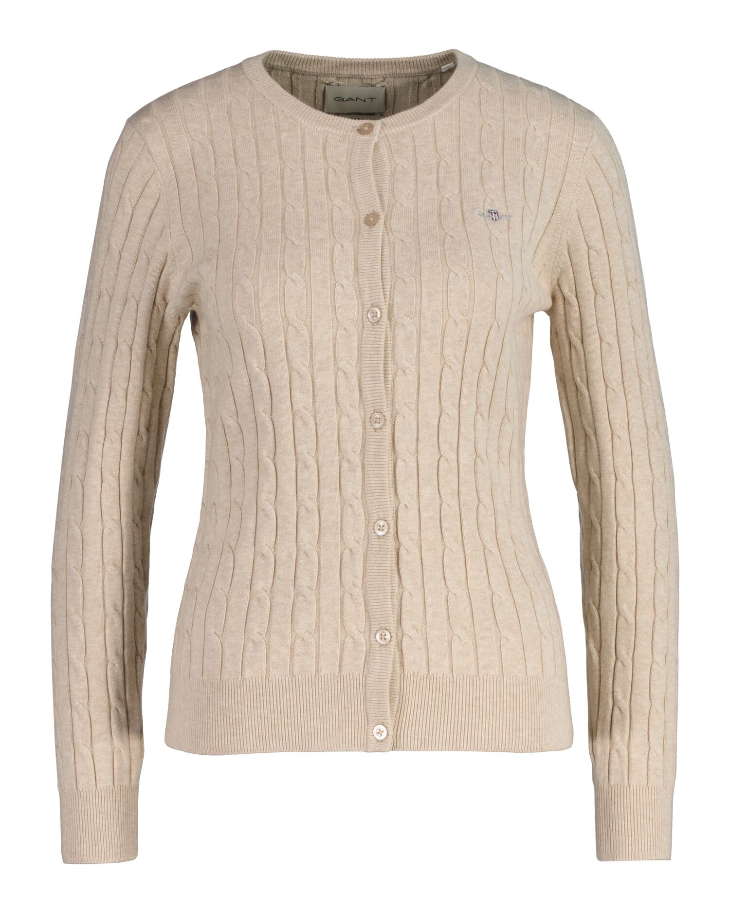 gant-naisten-neuletakki-stretch-cotton-cable-cardigan-vaalea-beige-1