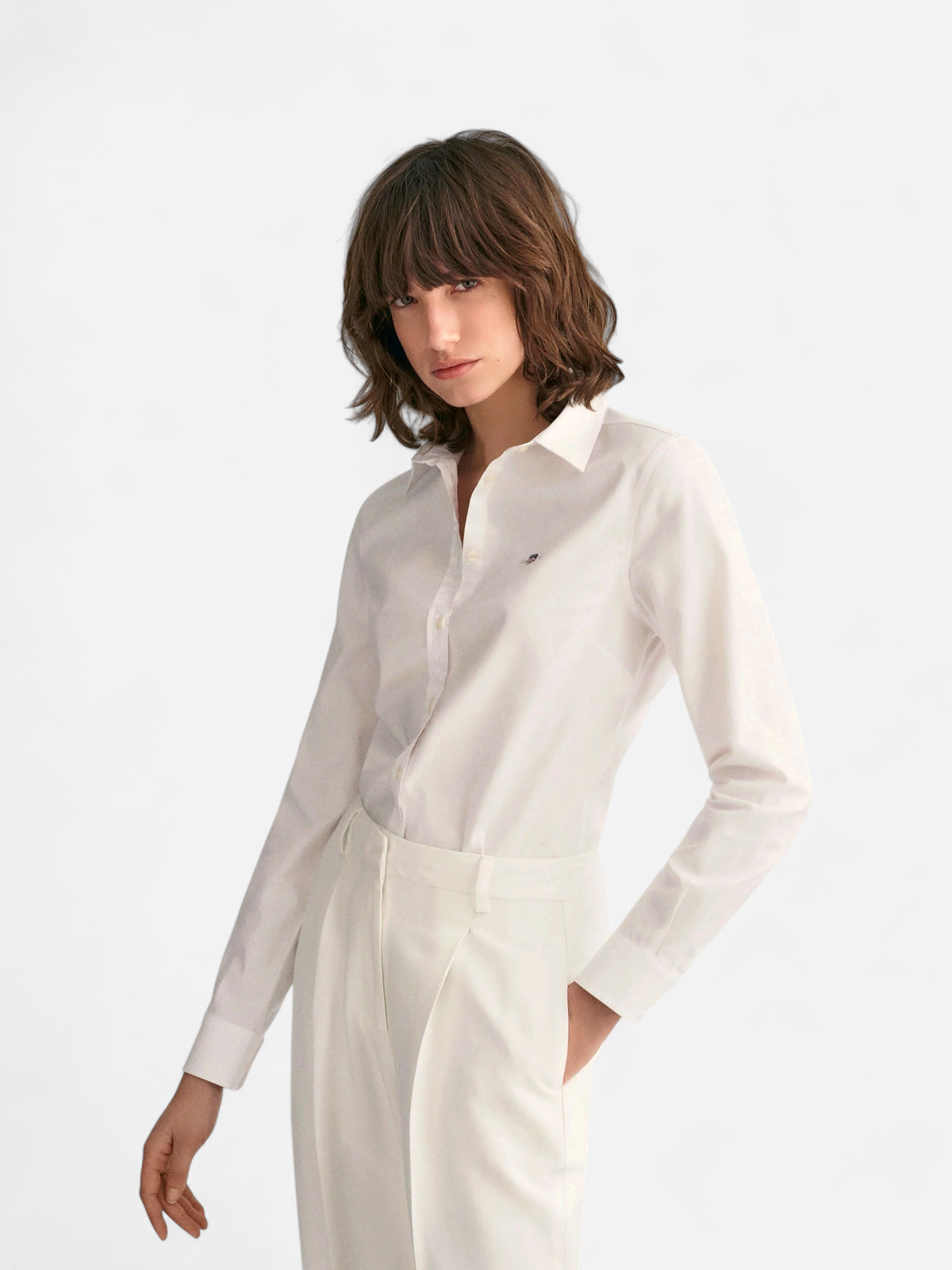 Gant naisten paitapusero, SLIM STRETCH OXFORD SHIRT Valkoinen - Kekäle.fi
