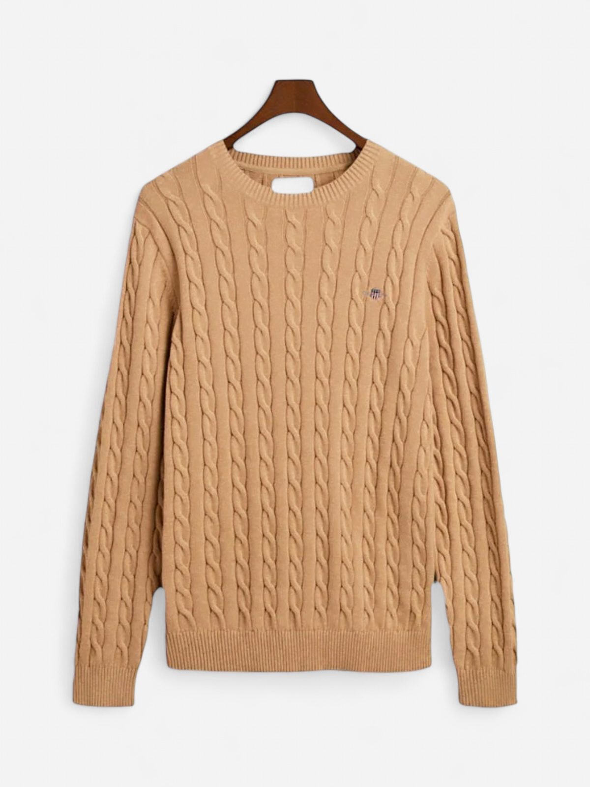 Gant neule, COTTON CABLE Beige - Kekäle.fi