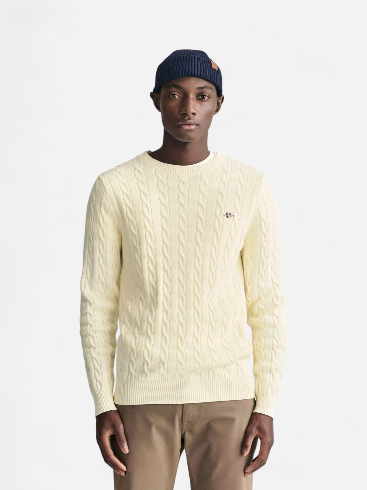 Gant neule, COTTON CABLE Valkoinen - Kekäle.fi