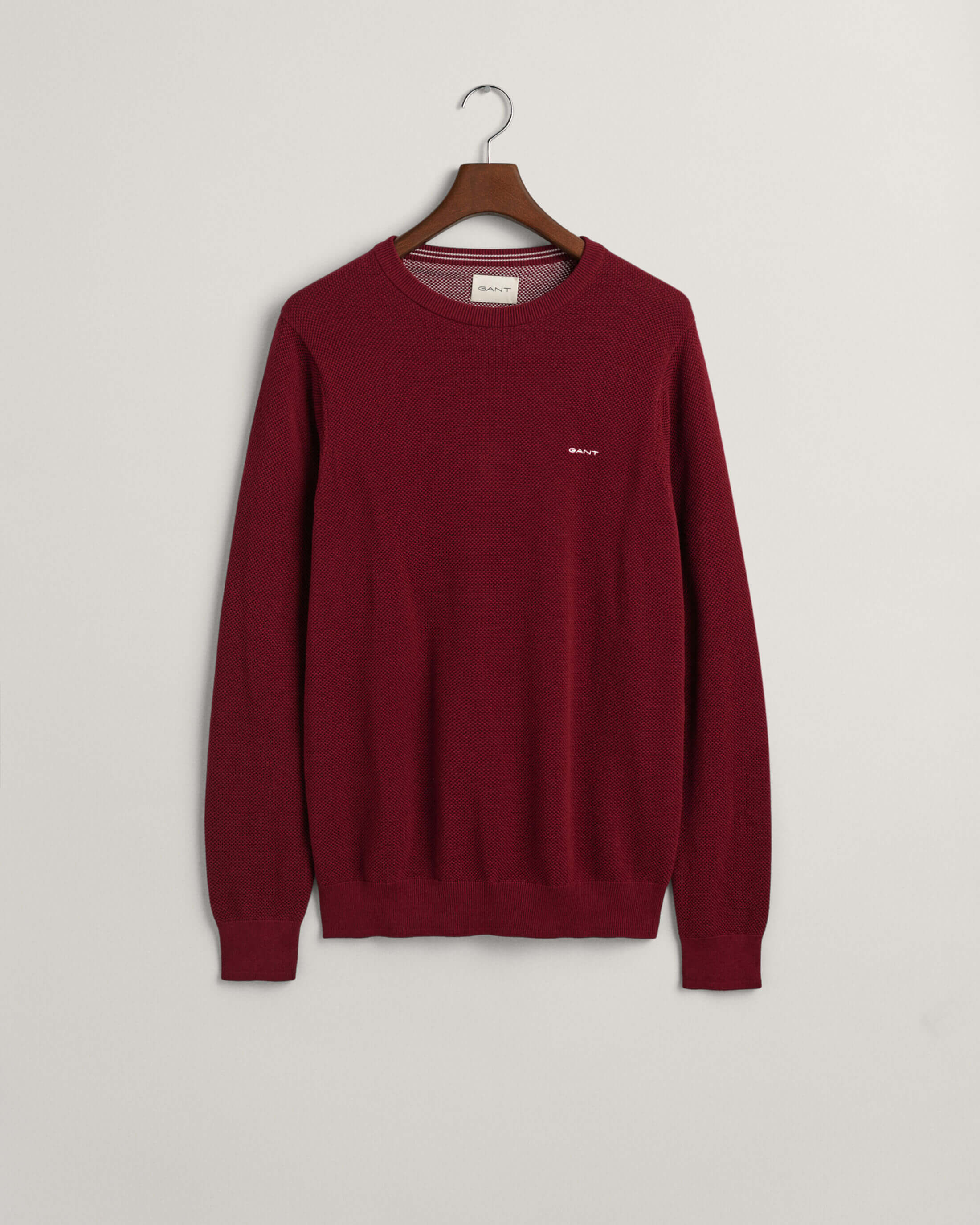 gant-neule-cotton-pique-c-neck-viininpunainen-1