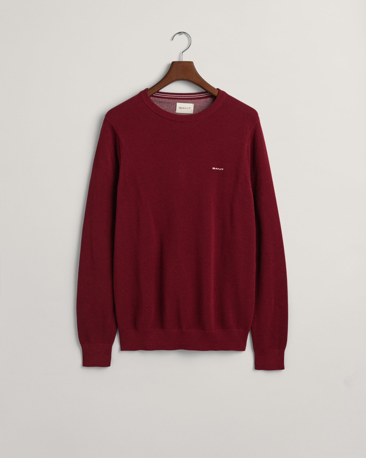 gant-neule-cotton-pique-c-neck-viininpunainen-1
