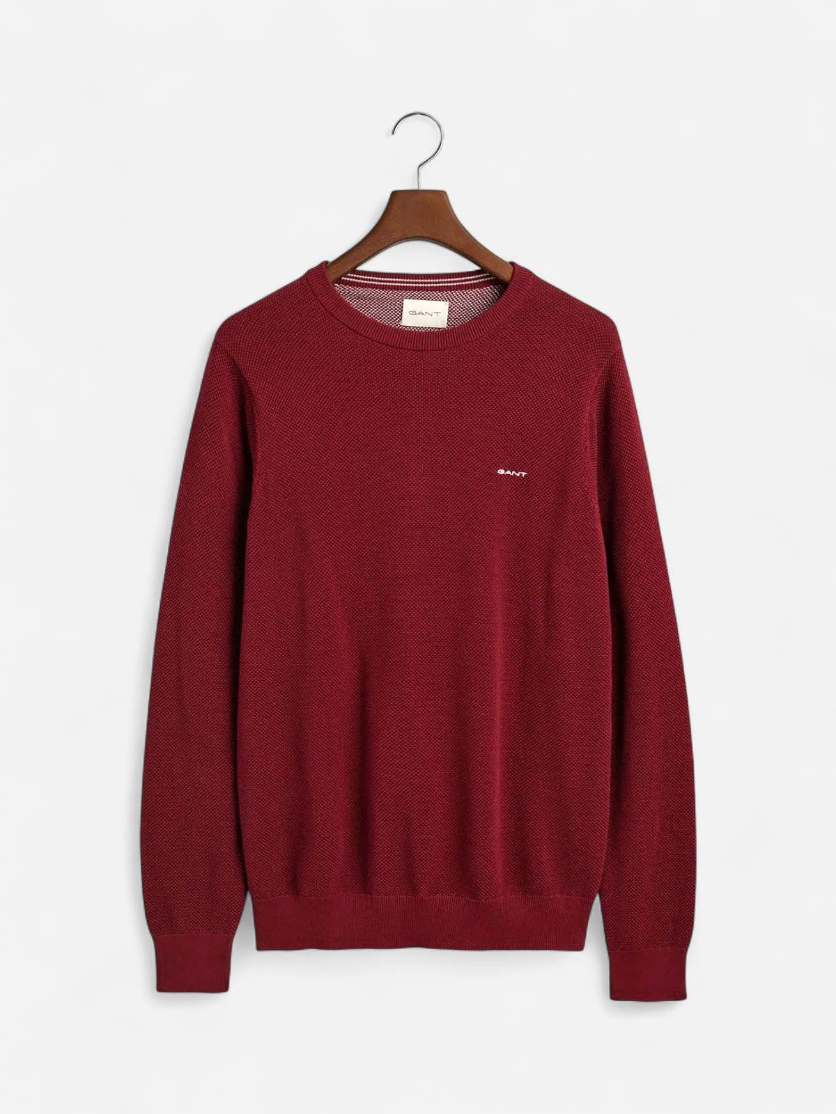 Gant neule, COTTON PIQUE C-NECK Viininpunainen - Kekäle.fi