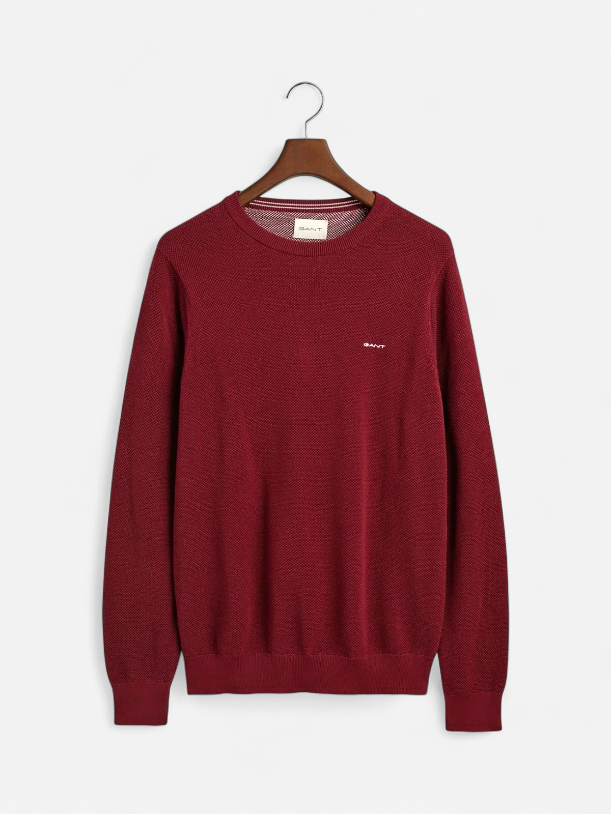 Gant neule, COTTON PIQUE C-NECK Viininpunainen - Kekäle.fi
