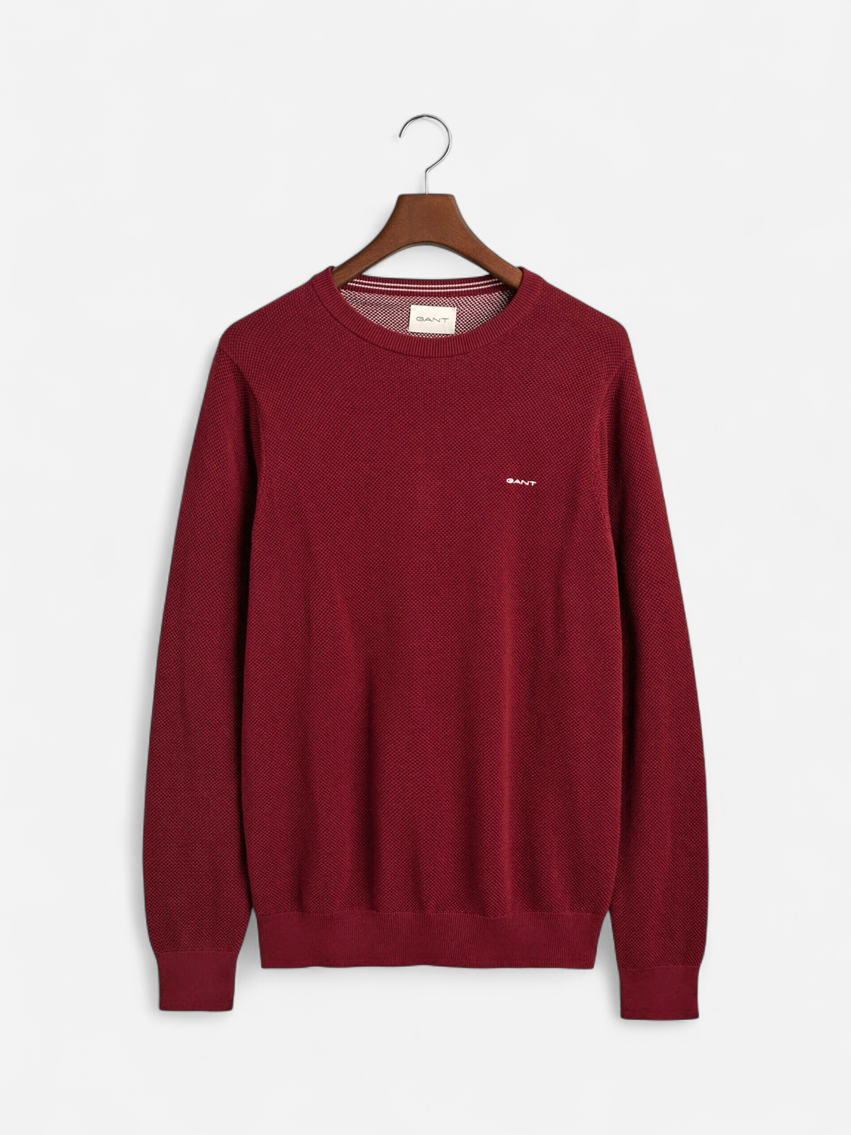 Gant neule, COTTON PIQUE C-NECK Viininpunainen - Kekäle.fi