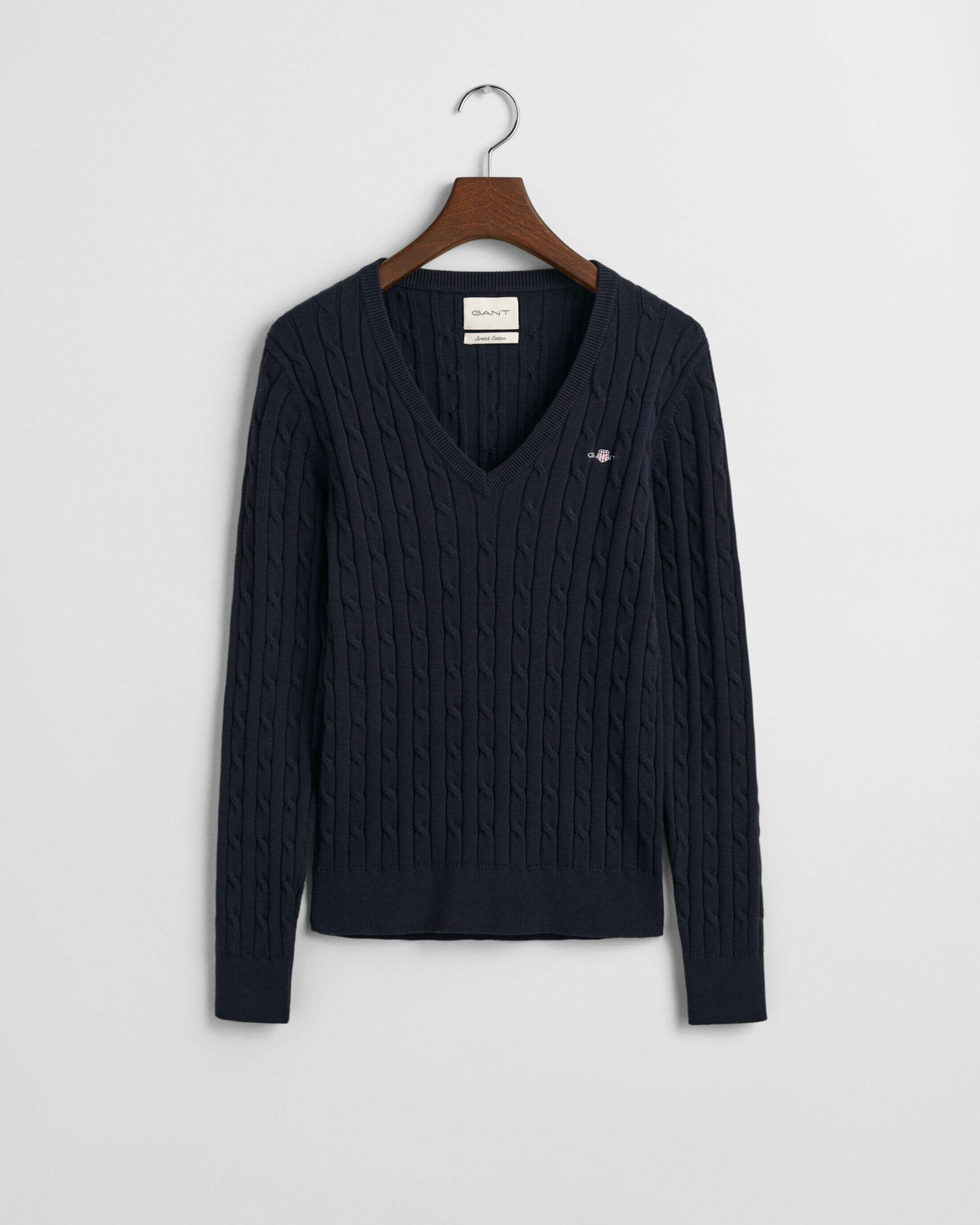 gant-neule-stretch-cotton-cable-v-neck-tummansininen-3