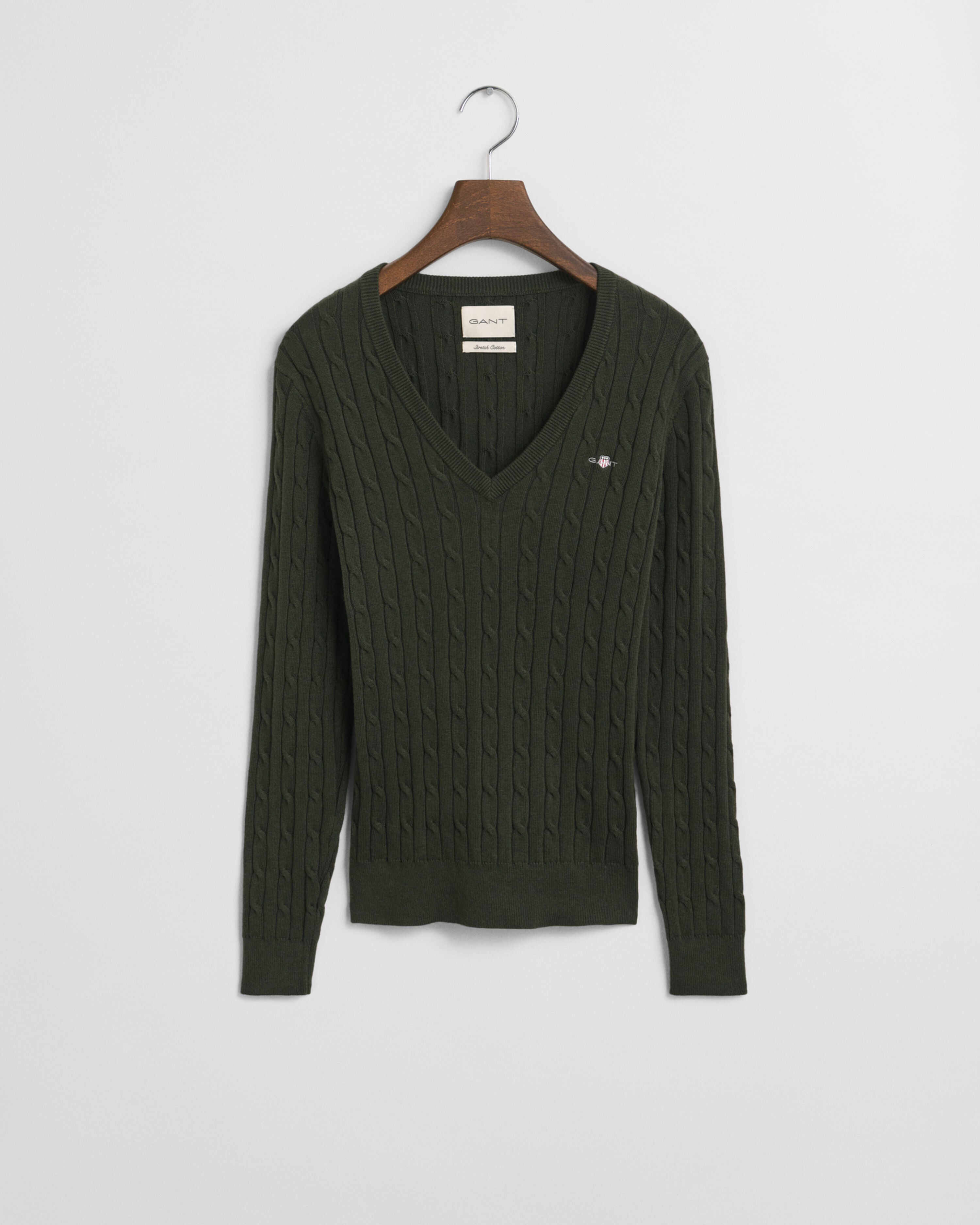 gant-neule-stretch-cotton-cable-v-neck-tummanvihrea-3