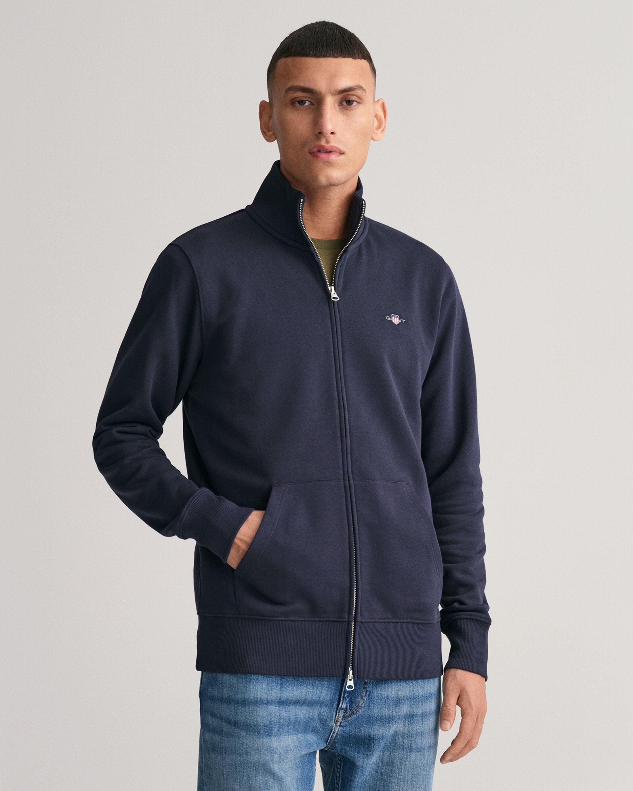 gant-neuletakki-original-full-zip-cardigan-tummansininen-1
