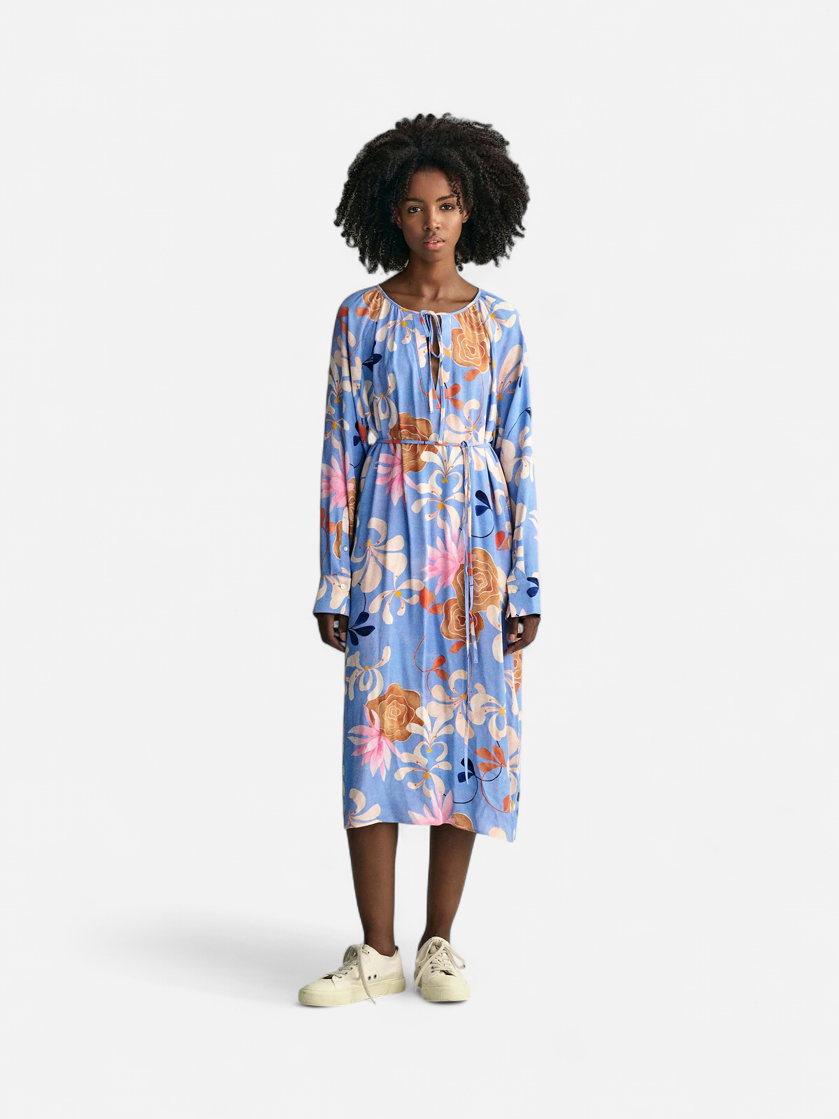 Gant printtikuvioitu floral mekko, REG FLORAL PRINT V-NECK DRESS Sininen Kuosi - Kekäle.fi