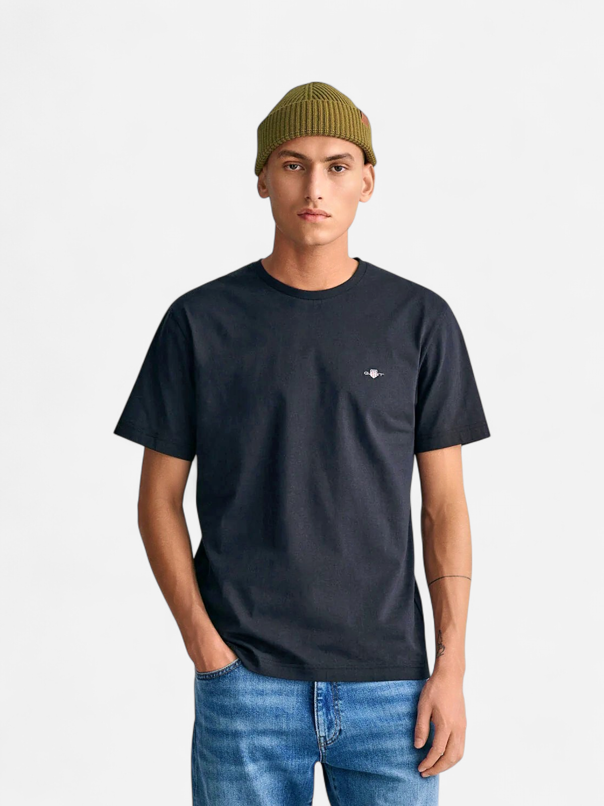 Gant t-paita, SOLID T-SHIRT Musta - Kekäle.fi