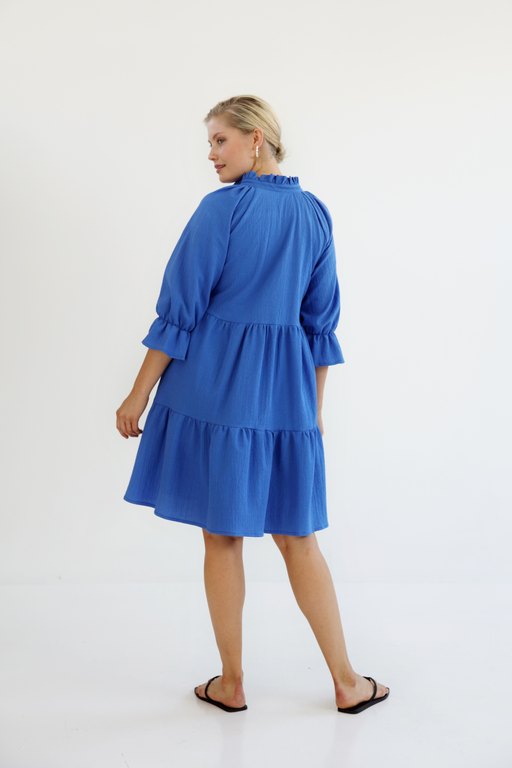 gauhar-naisten-mekko-ruffle-dress-sininen-2