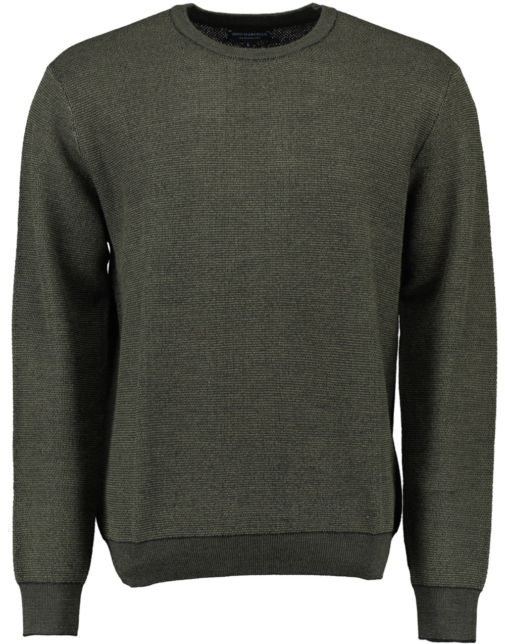 gino-marcello-miesten-neule-merino-o-neck-tummanvihrea-1