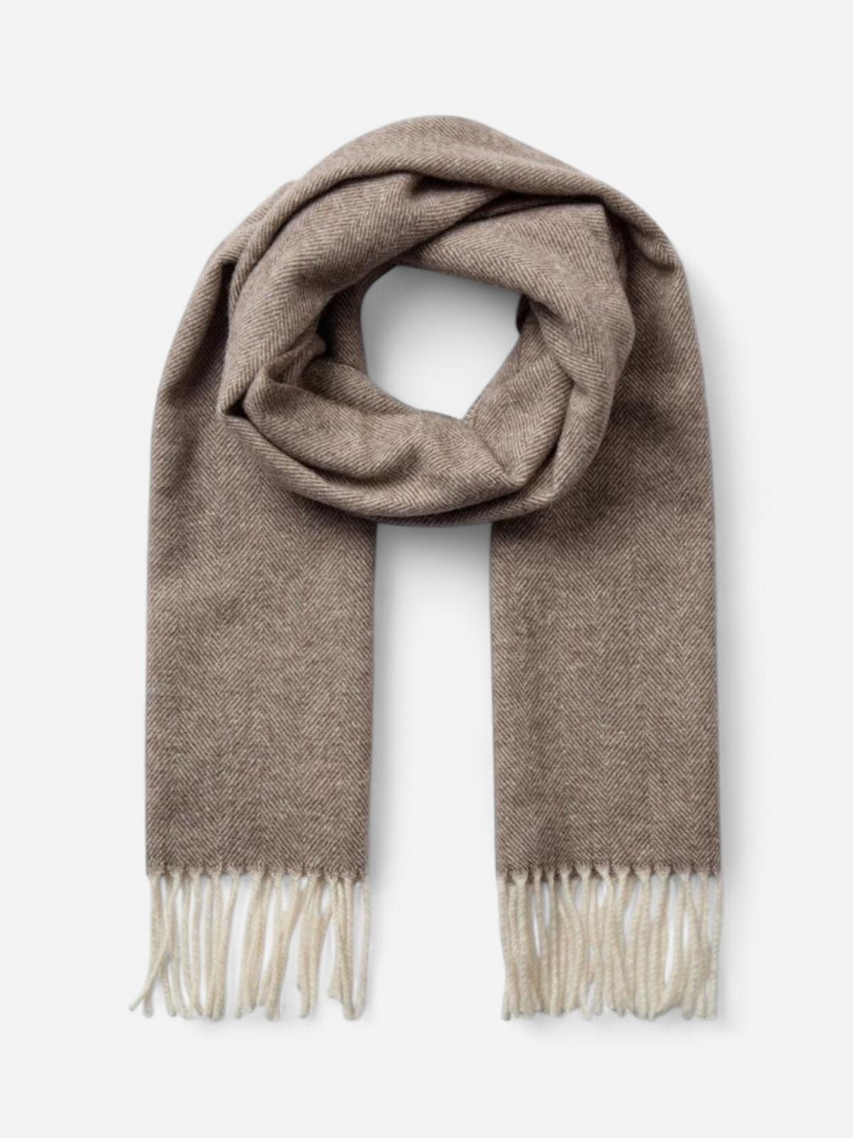 GINO MARCELLO SCARF CAMEL HERRINGBONE TUMMA KAMELI - Kekäle.fi