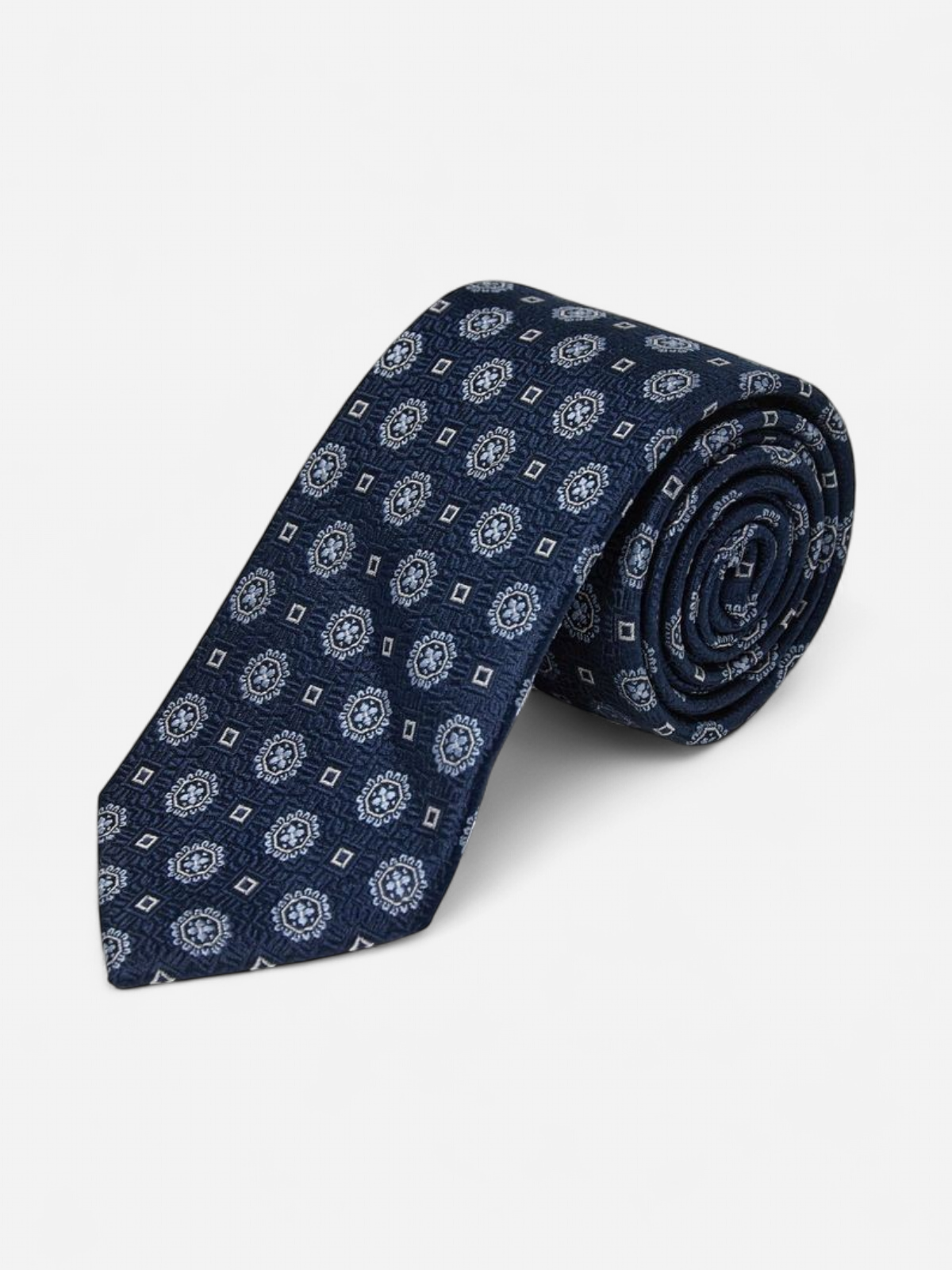 GINO MARCELLO SILK TIE PRINTED SININEN KUOSI - Kekäle.fi