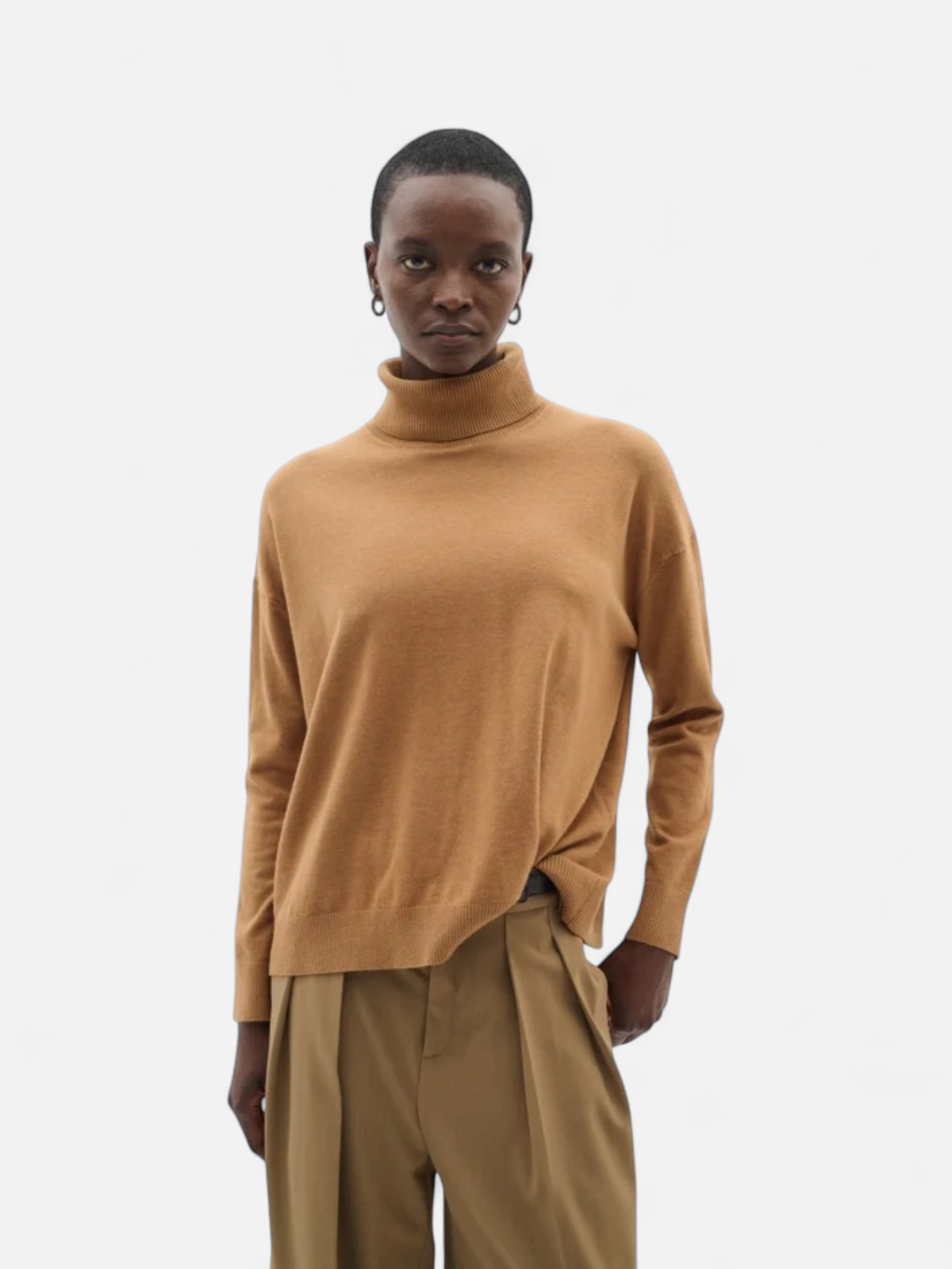Inwear naisten pooloneule GLEAIW KELLSIE TURTLENECK, Tobacco Brown - Kekäle.fi