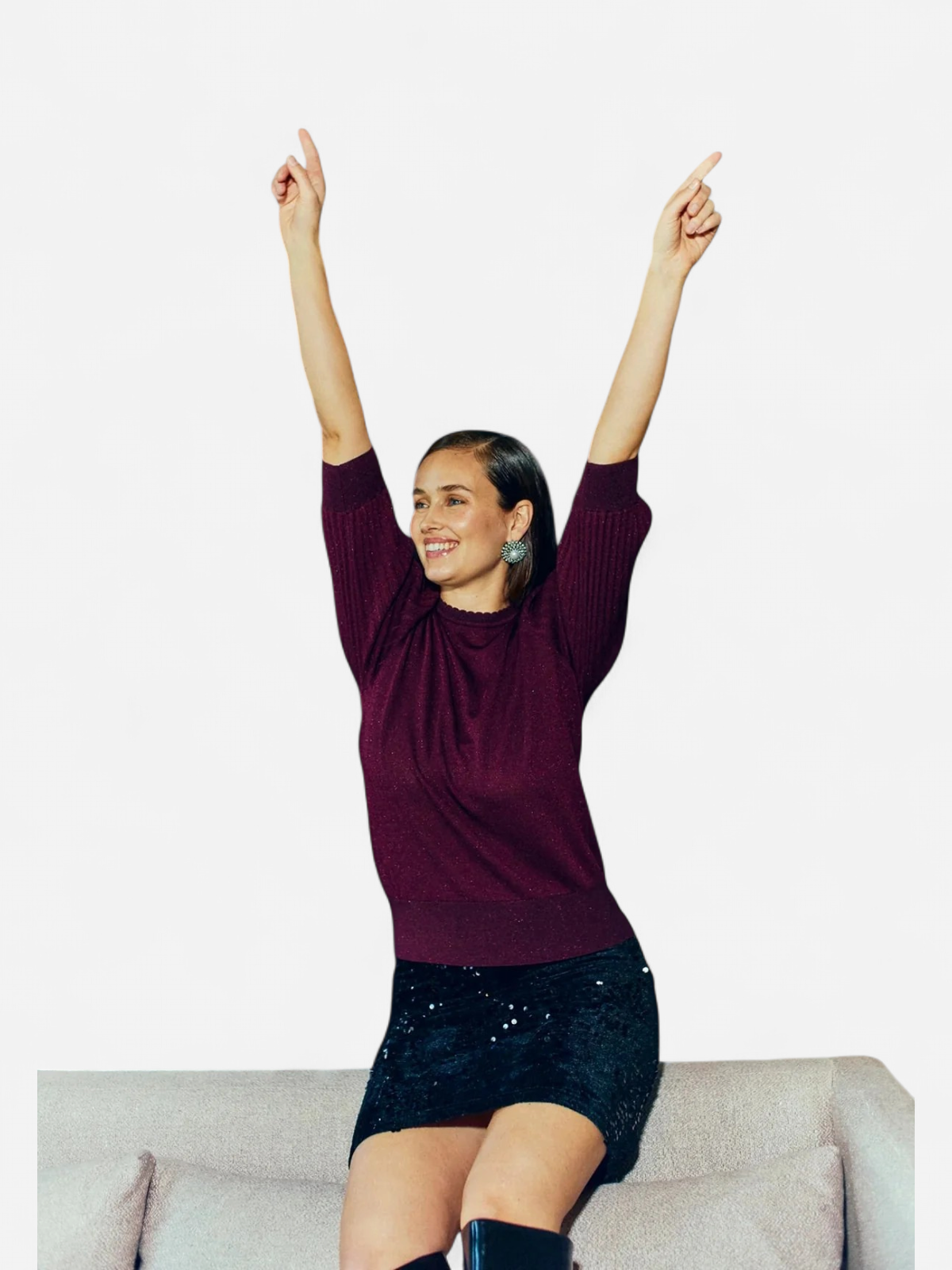 Freequent Glitta Pullover, Viininpunainen - Kekäle.fi
