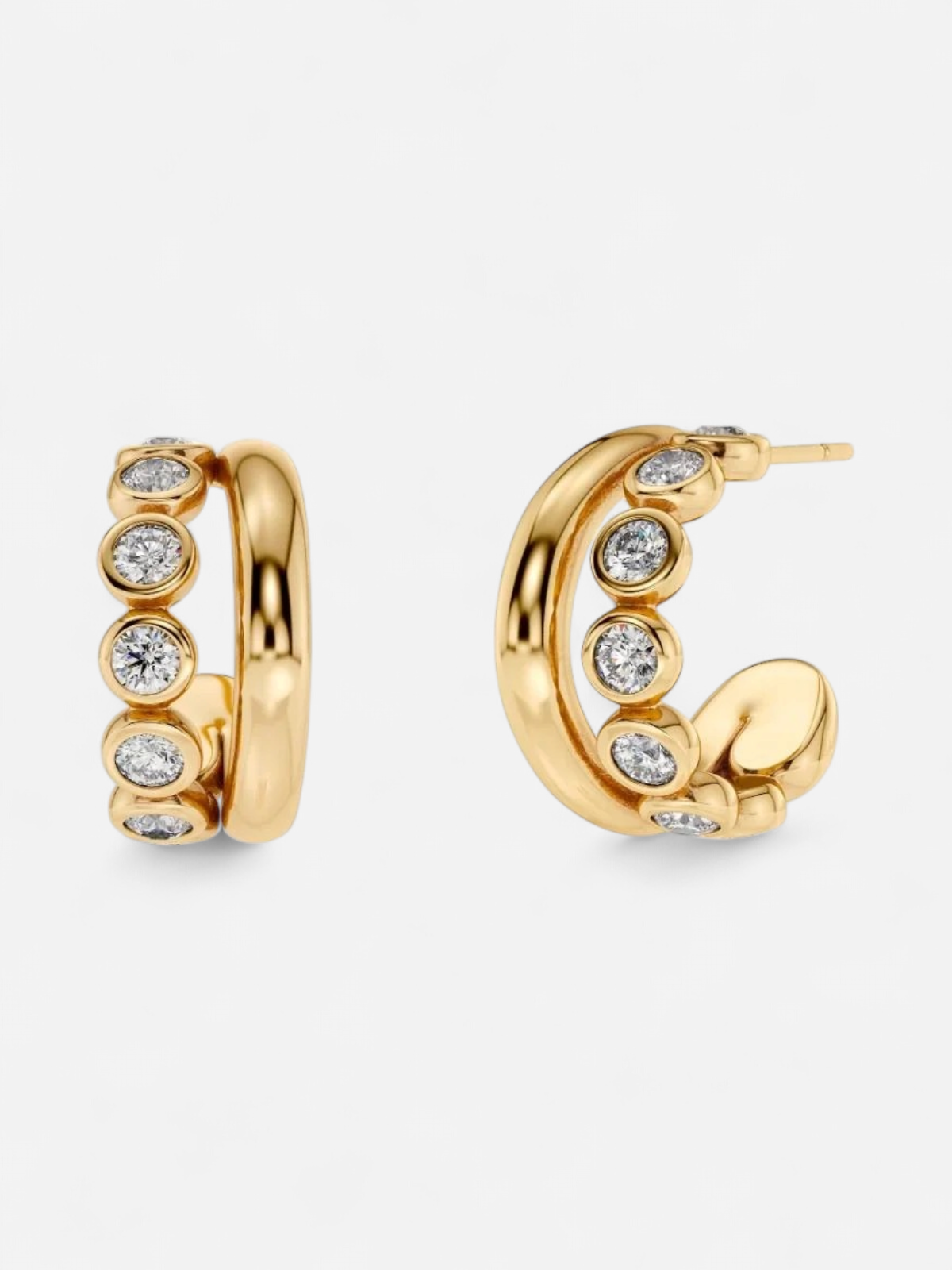 Edblad korvakorut Grace Hoops L, Gold pleated - Kekäle.fi
