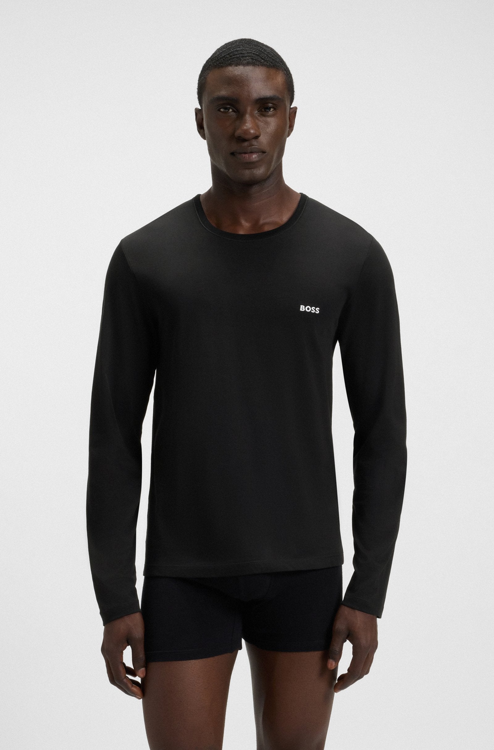 Hugo Boss miesten pitkähihainen paita, SHIRT RN CLASSIC Musta