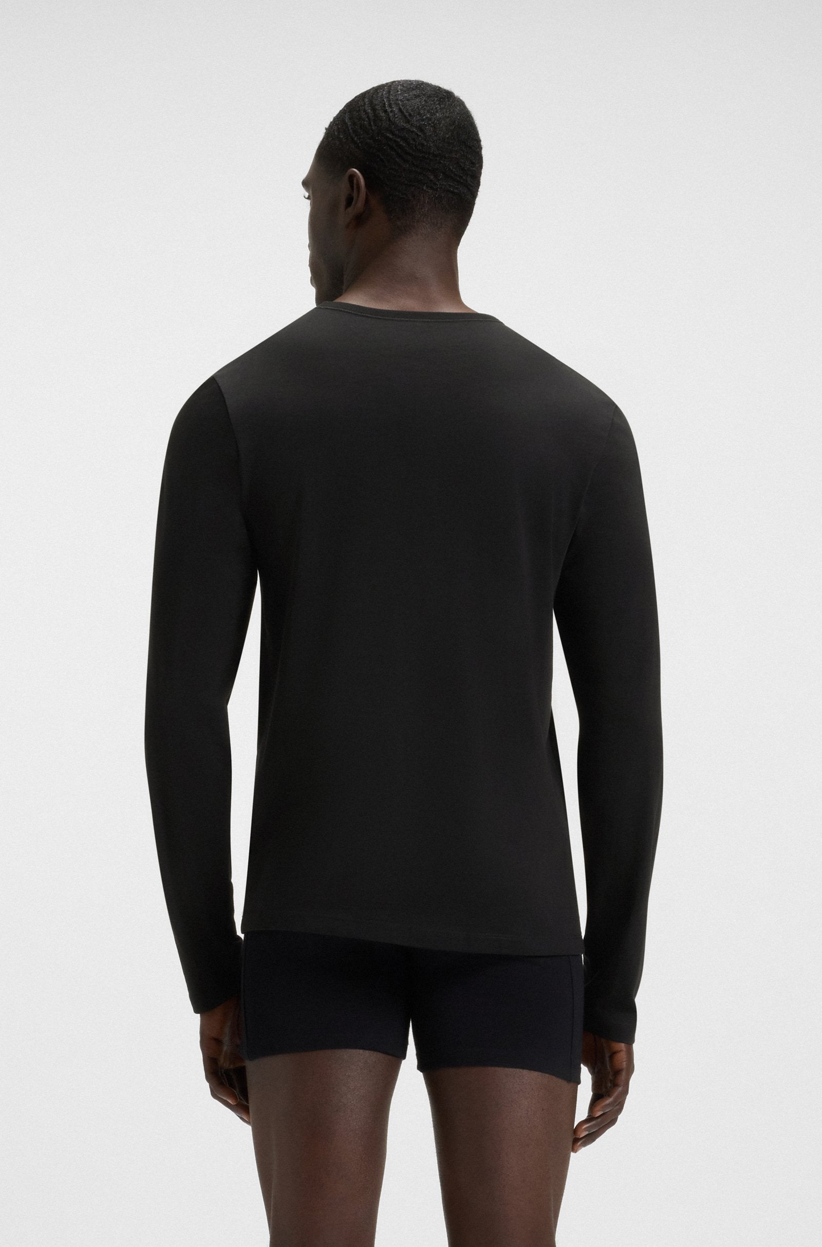 Hugo Boss miesten pitkähihainen paita, SHIRT RN CLASSIC Musta