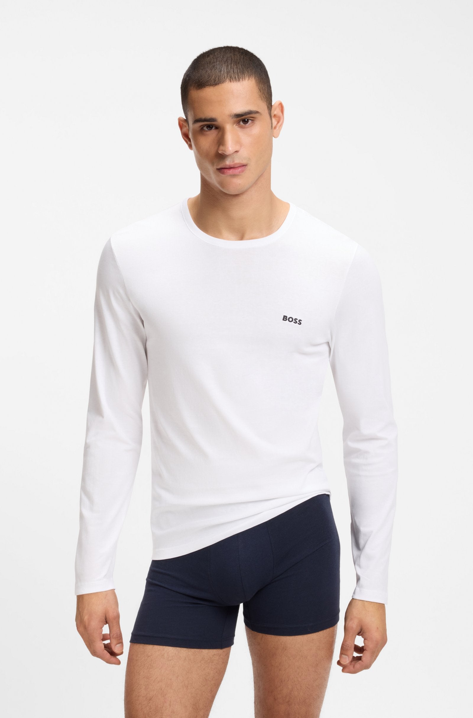 BOSS miesten pitkähihainen paita K LS Shirt Classic, valkoinen