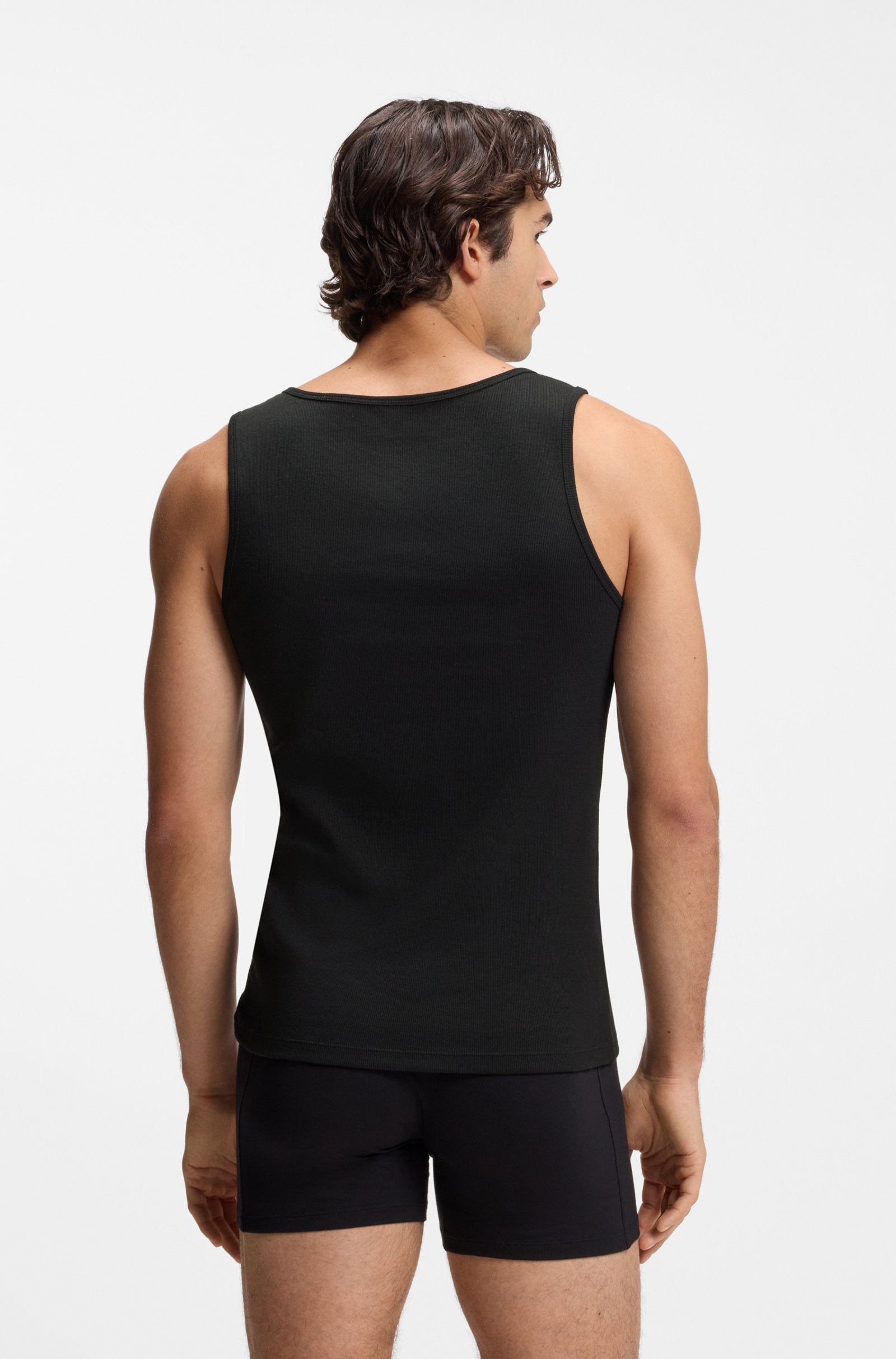 Hugo Boss miesten hihaton paita Tank Top Rib Classic, musta