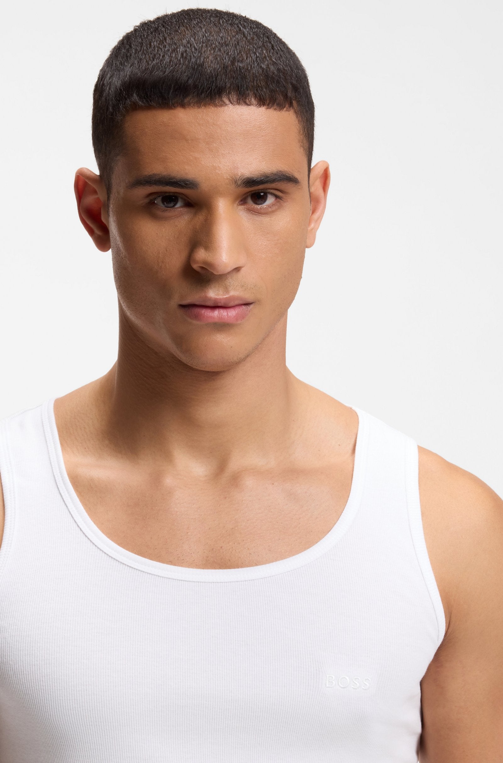 Hugo Boss miesten hihaton paita Tank Top Rib Classic, valkoinen