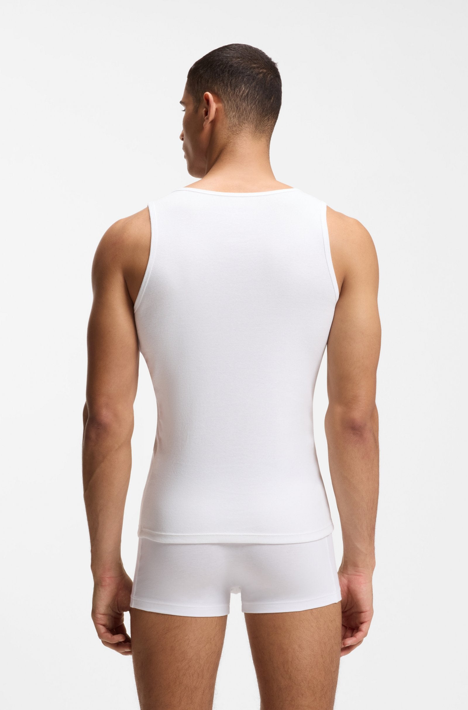 Hugo Boss miesten hihaton paita Tank Top Rib Classic, valkoinen