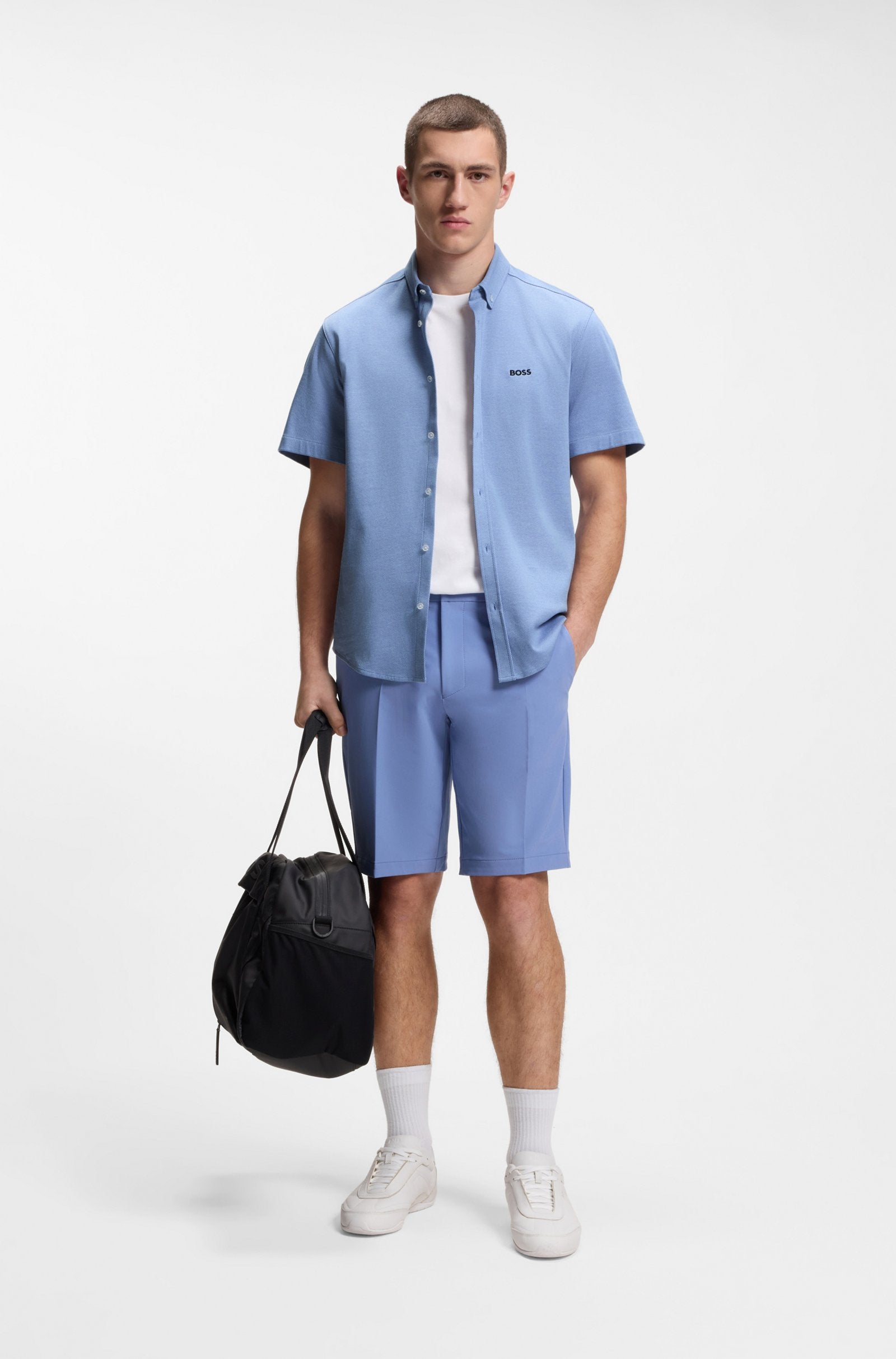 Hugo Boss miesten lyhythihainen kauluspaita ST_Motion SS shirt, keskisininen