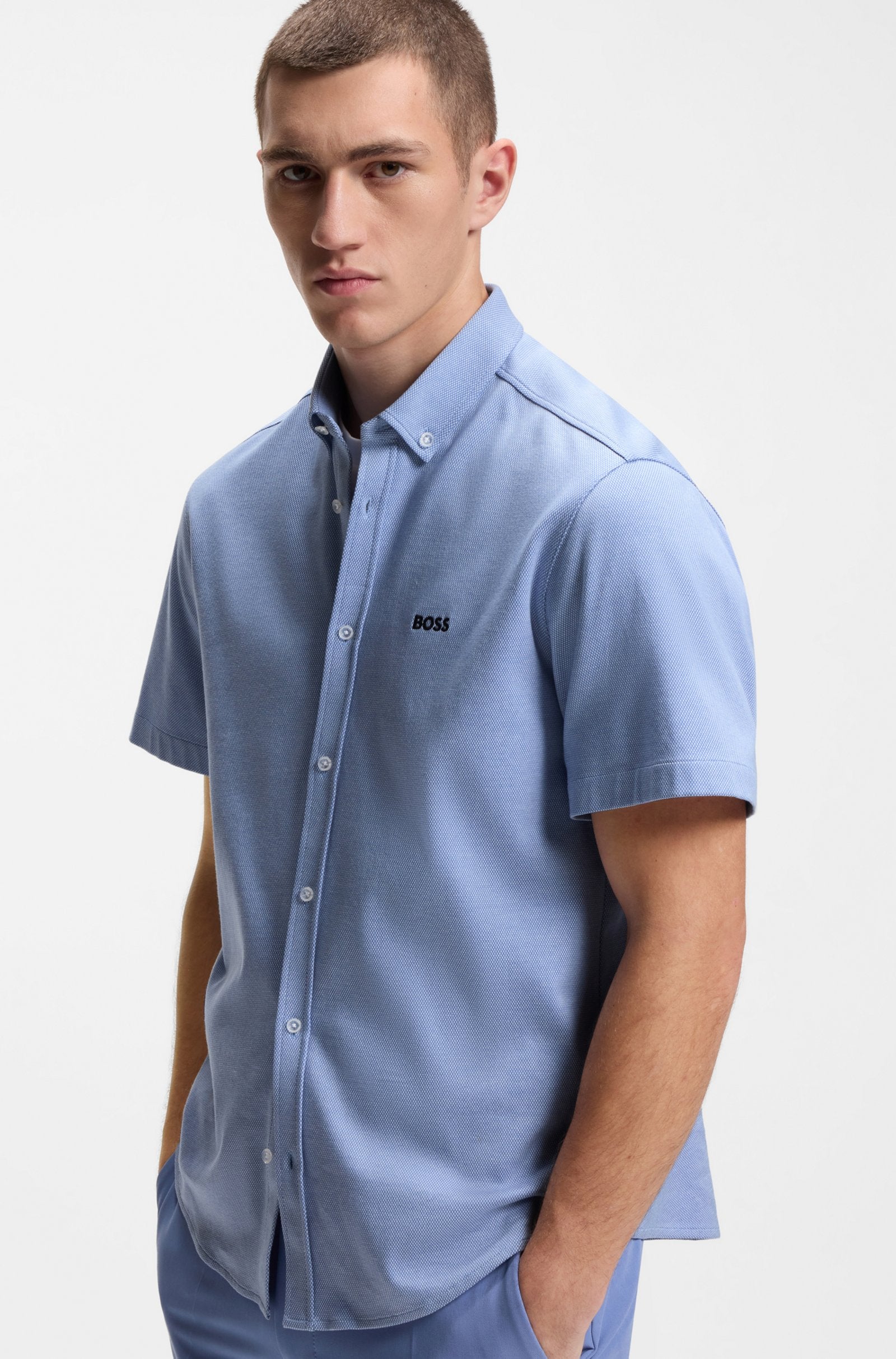Hugo Boss miesten lyhythihainen kauluspaita ST_Motion SS shirt, keskisininen