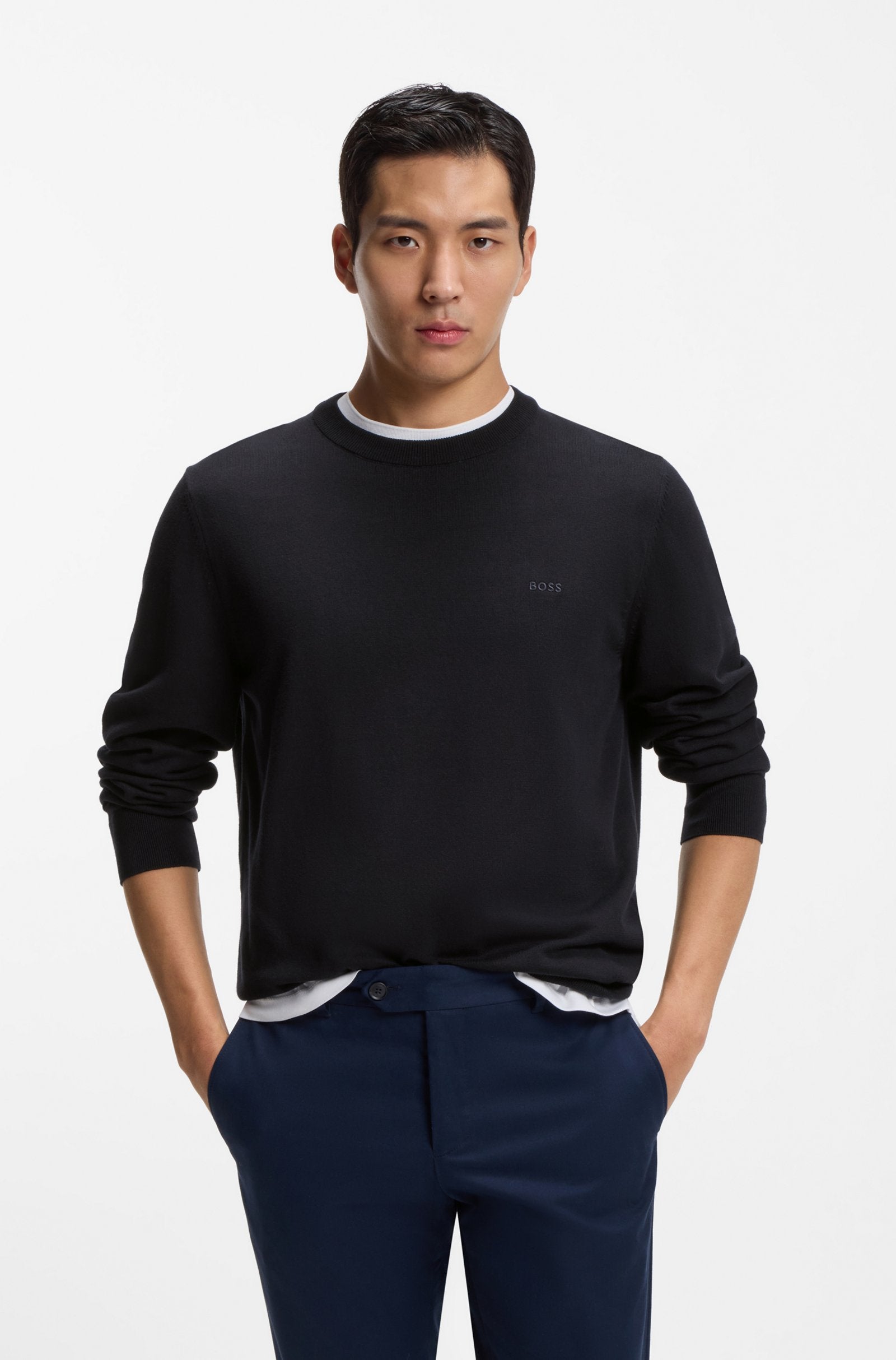 Hugo Boss miesten neulepusero Upacas-L, tummansininen