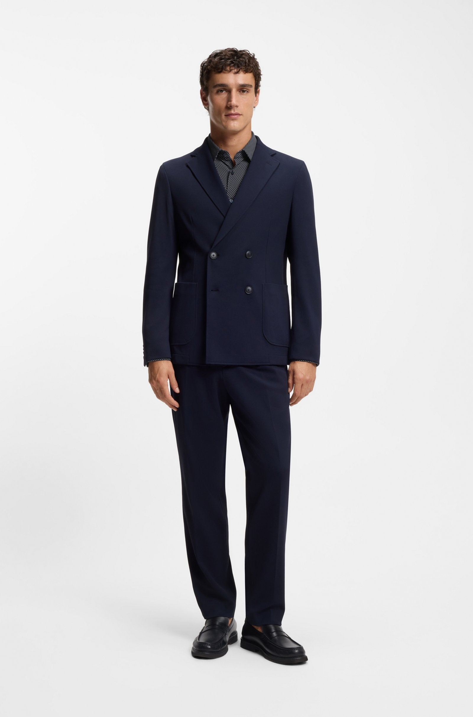 Hugo Boss miesten kauluspaita P-HANK-S-K-261 Performance Stretch, tummansininen