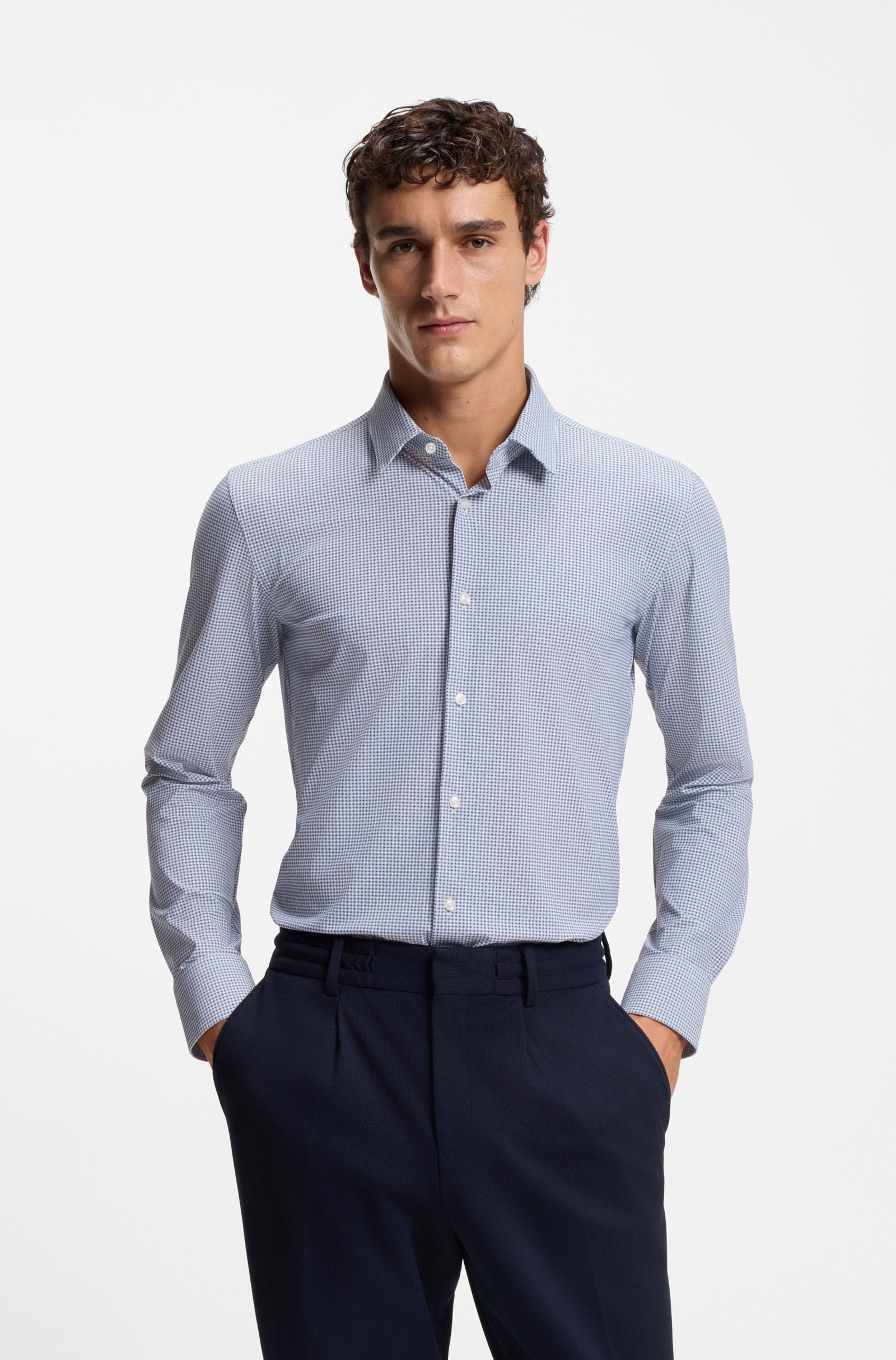 Hugo Boss miesten kauluspaita P-HANK-S-K-261 Performance Stretch, sininen