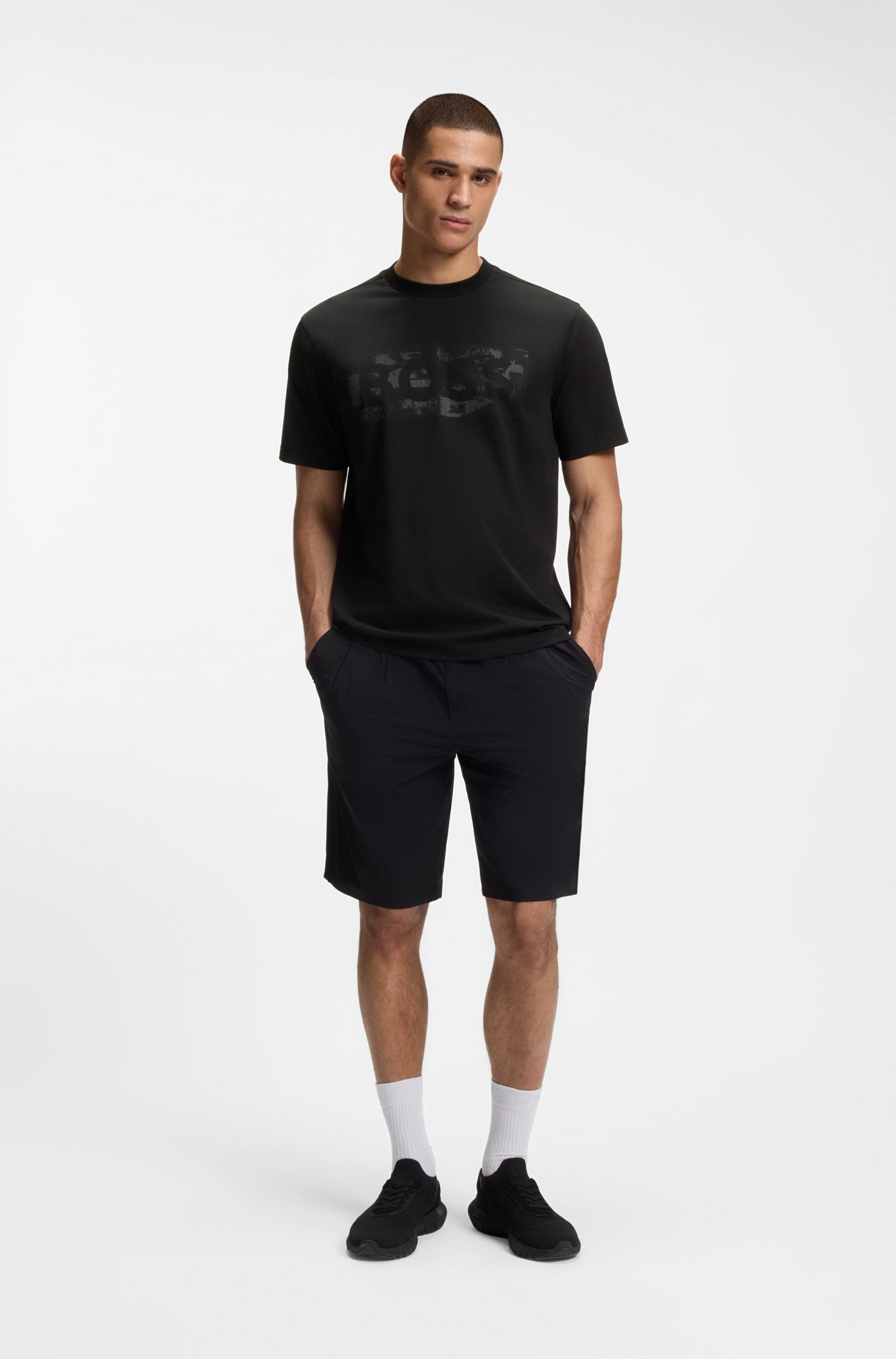 Hugo Boss miesten t-paita Globe LogoPattern, Musta