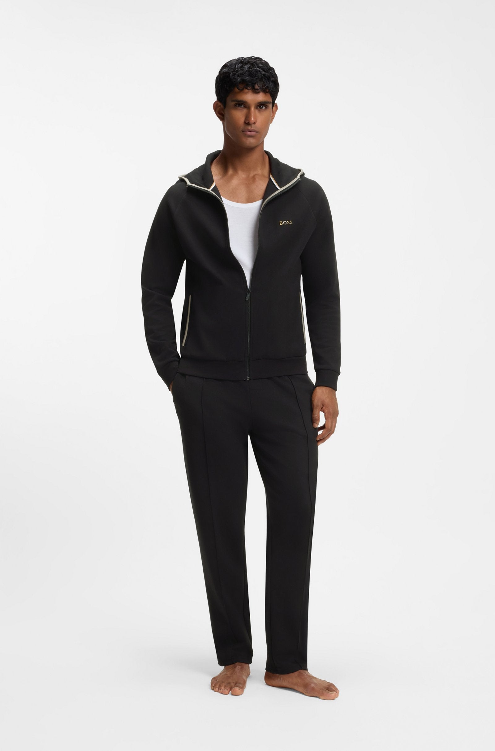 Hugo Boss miesten huppari Sense Hooded Jacket, musta