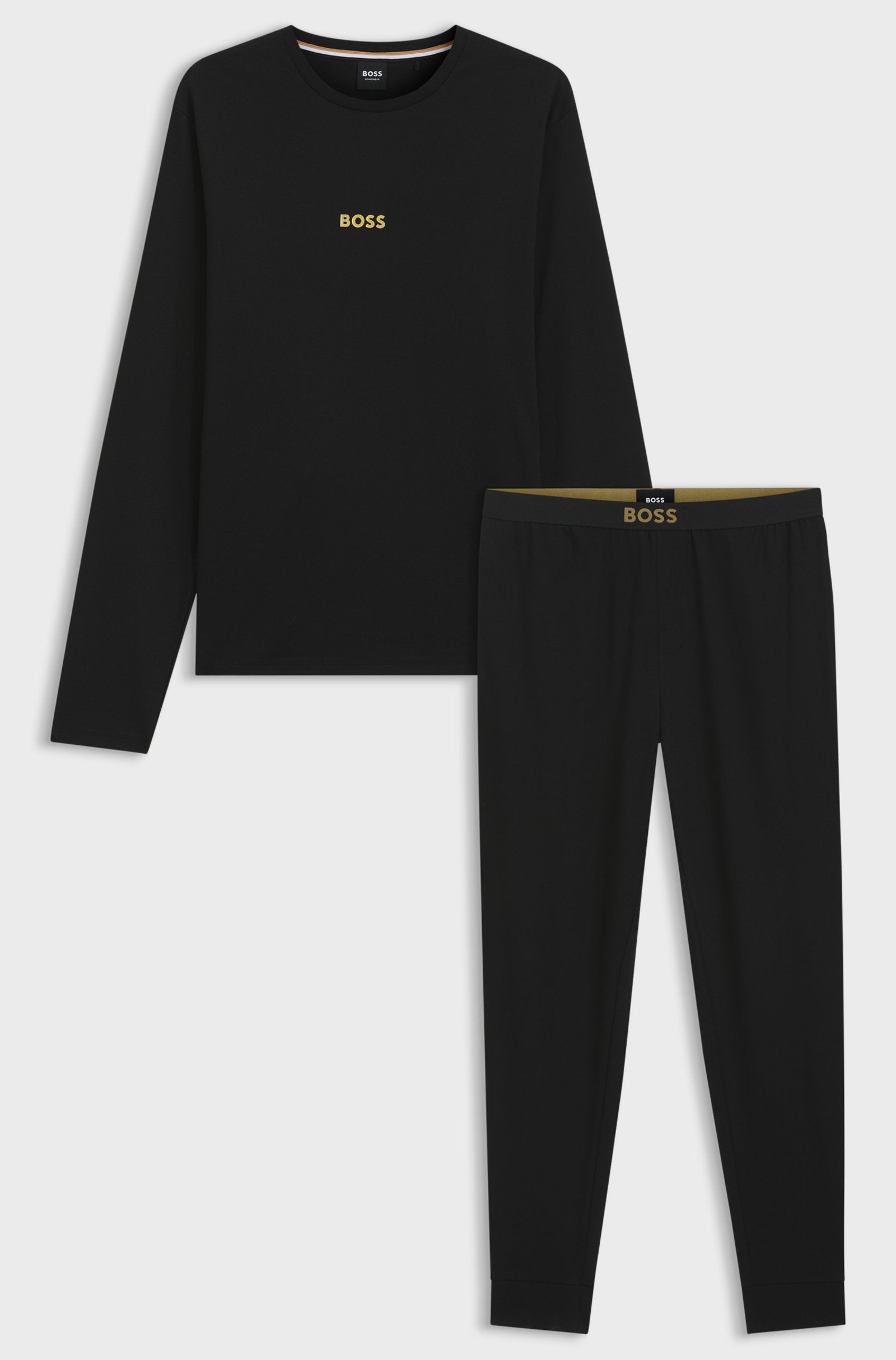 Hugo Boss miesten pyjama Xmas Long Set, musta