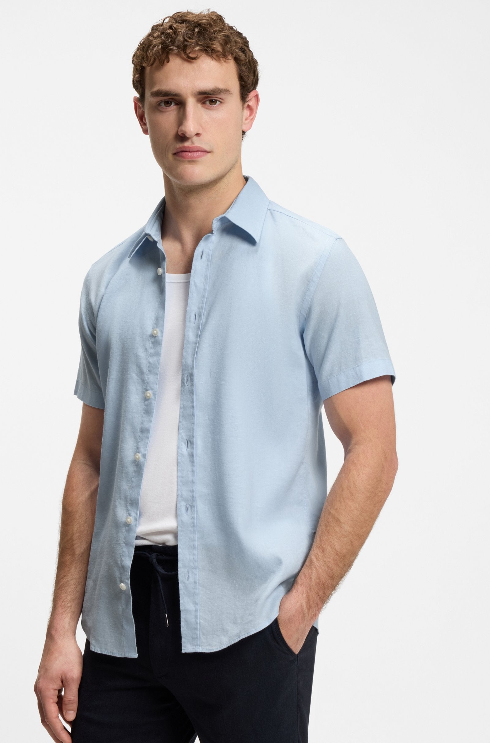 Hugo Boss miesten kauluspaita Roan, vaaleansininen