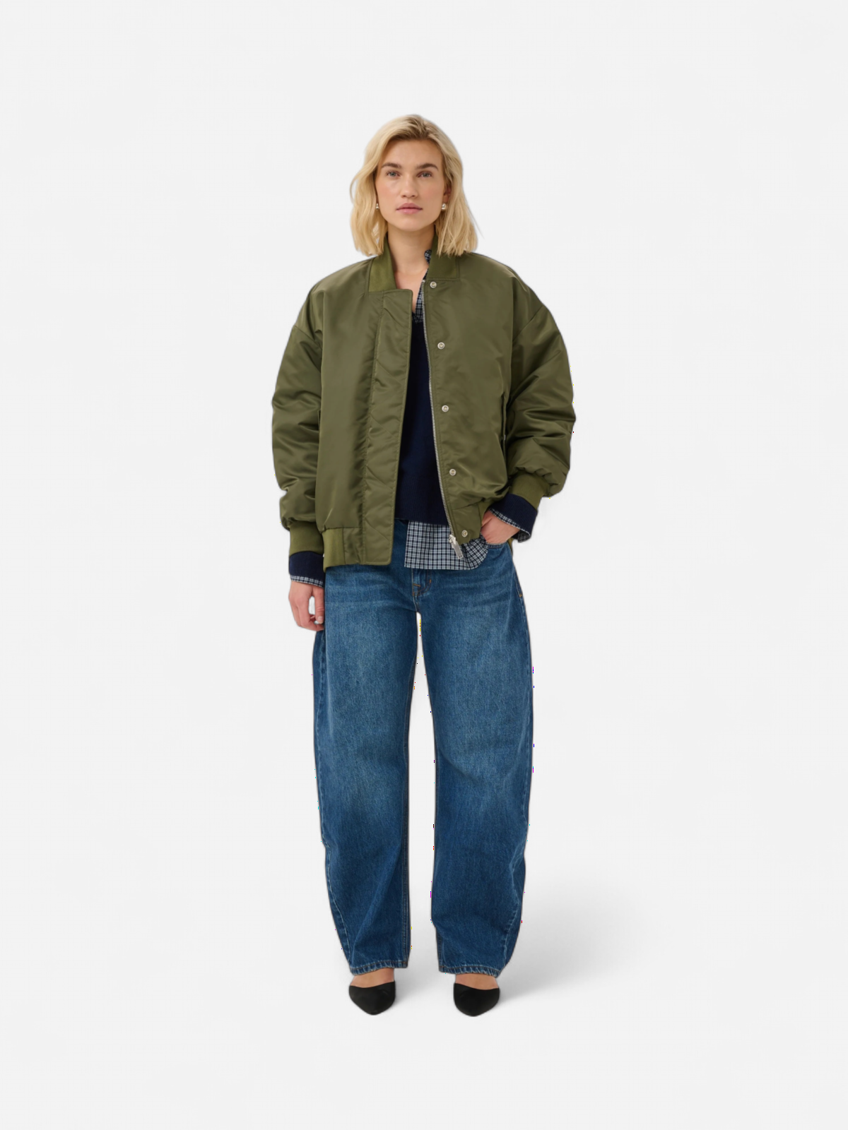 HELGAMW BOMBER JACKET TUMMANVIHREÄ - Kekäle.fi