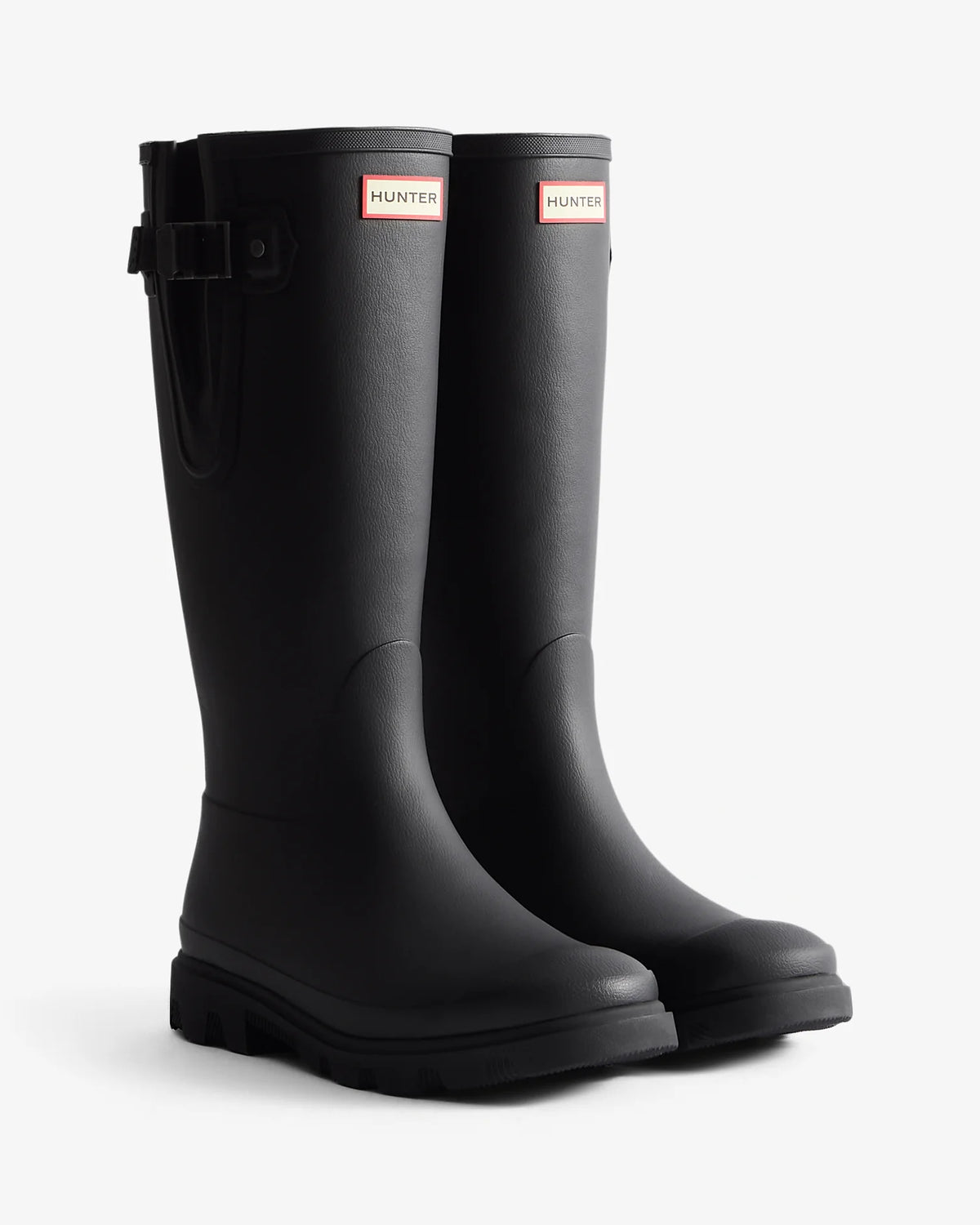 Hunter unisex kumisaappaat Downpour Adjustable Tall Wellington Boots, musta