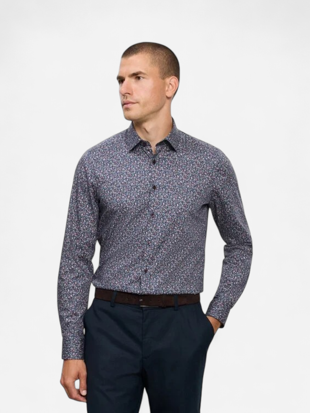 +HIHA LEVEL5 BODY FIT FLORAL COTTON ELAS SININEN KUOSI - Kekäle.fi